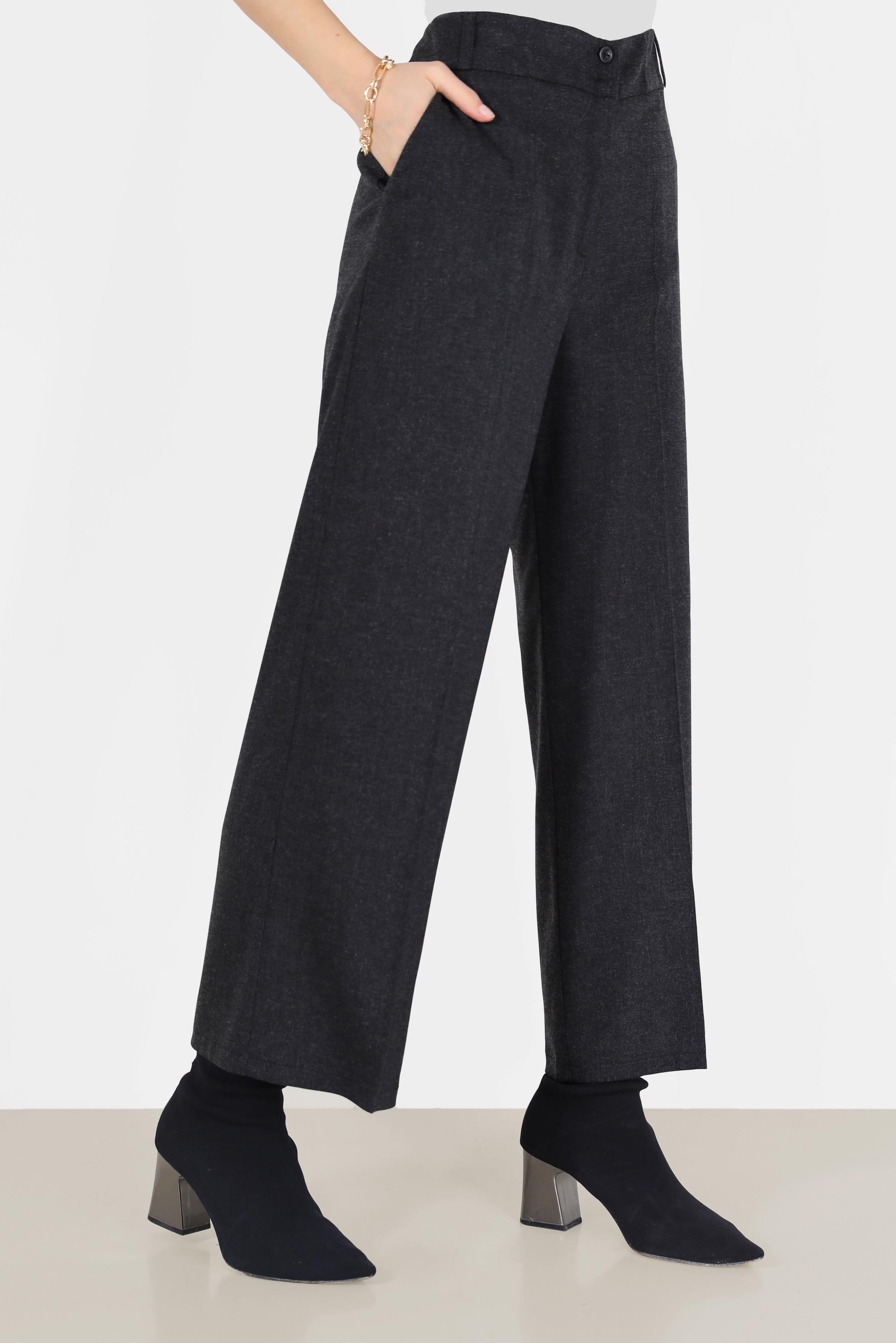 Tesettür giyim SİYAH BOL KESİM KLASİK PANTOLON 70139