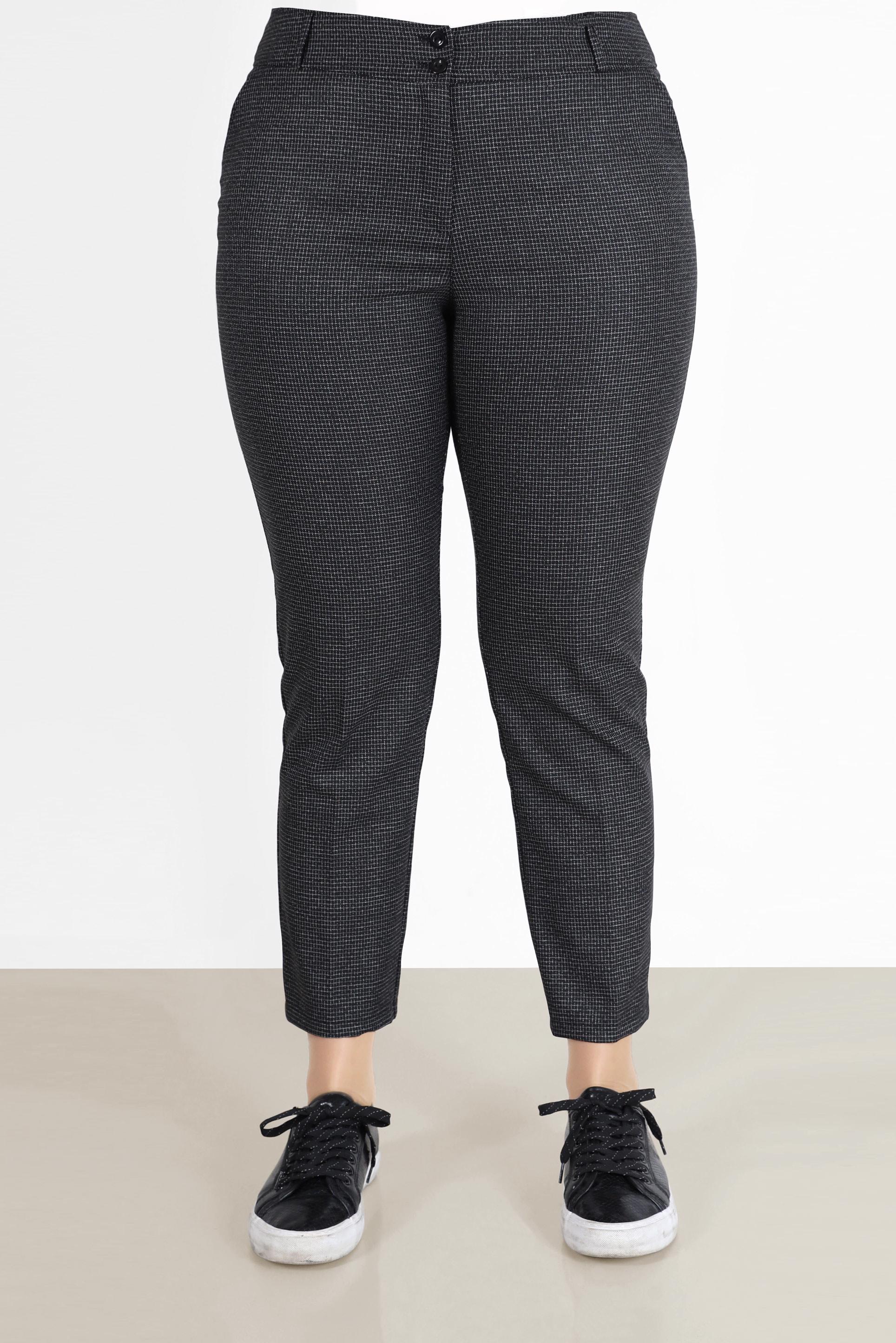 Vêtements hijab NOIR PANTALON À CARREAUX TAILLE À MI-HAUTE 70147 