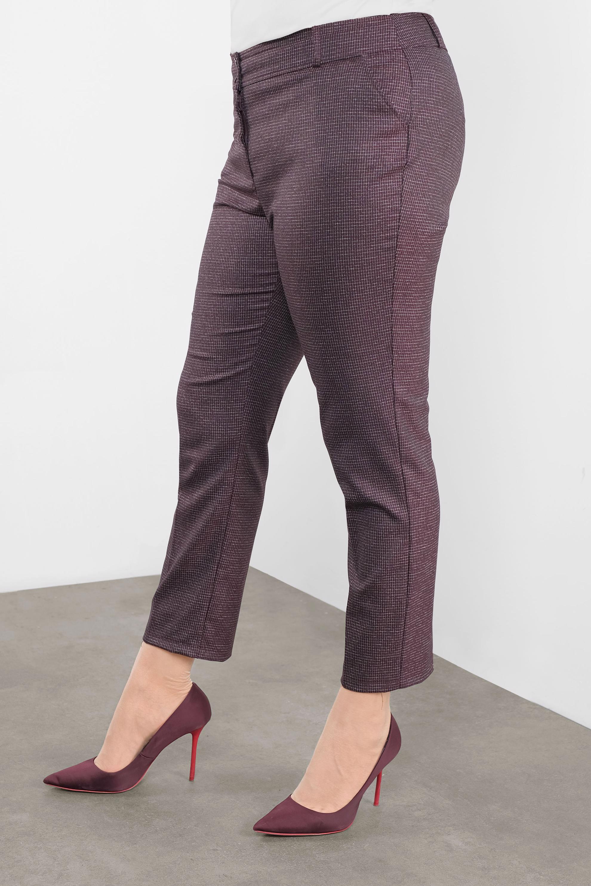 Vêtements hijab PRUNE PANTALON À CARREAUX TAILLE À MI-HAUTE 70147 