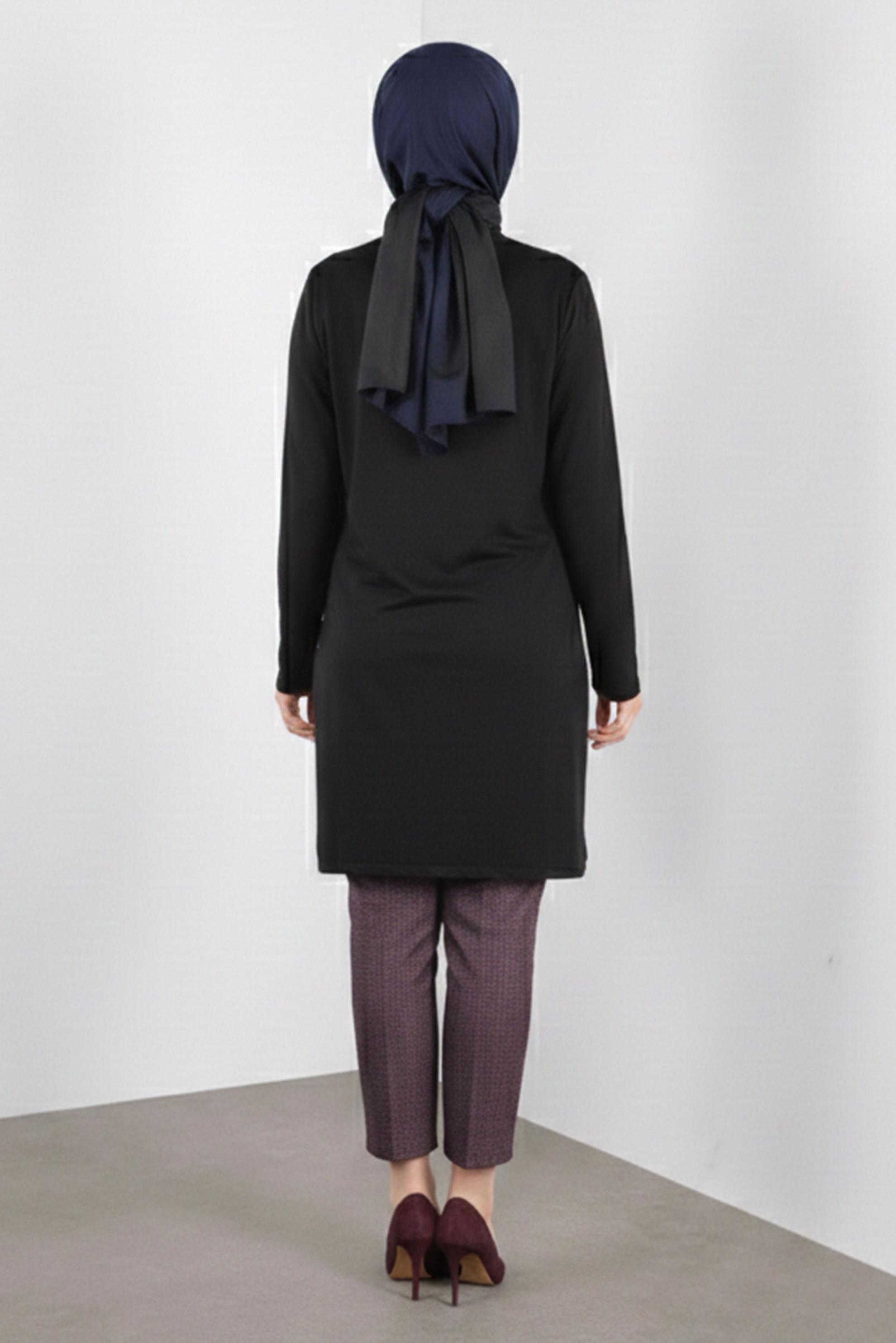 Vêtements hijab PRUNE PANTALON À CARREAUX TAILLE À MI-HAUTE 70147 