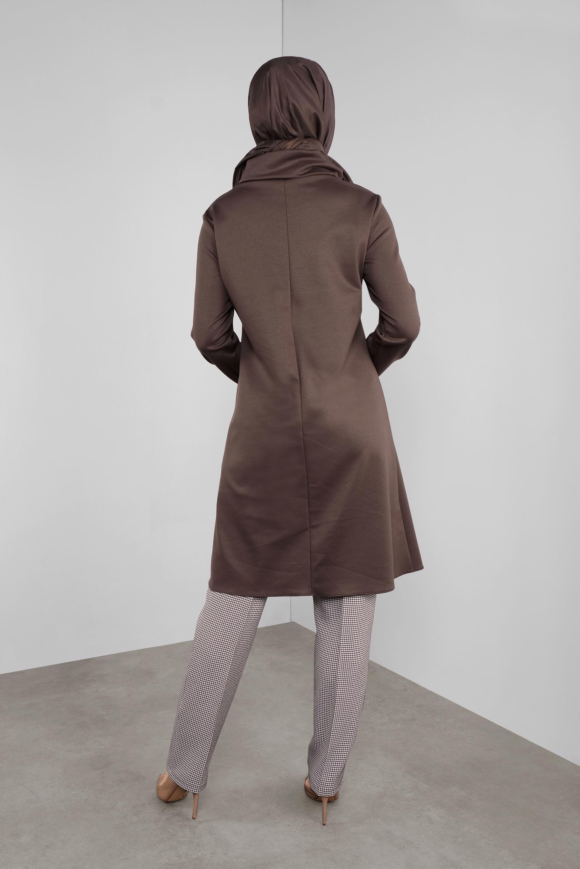 Tesettür giyim KAHVE KAZAYAĞI DESENLİ PANTOLON 70148 