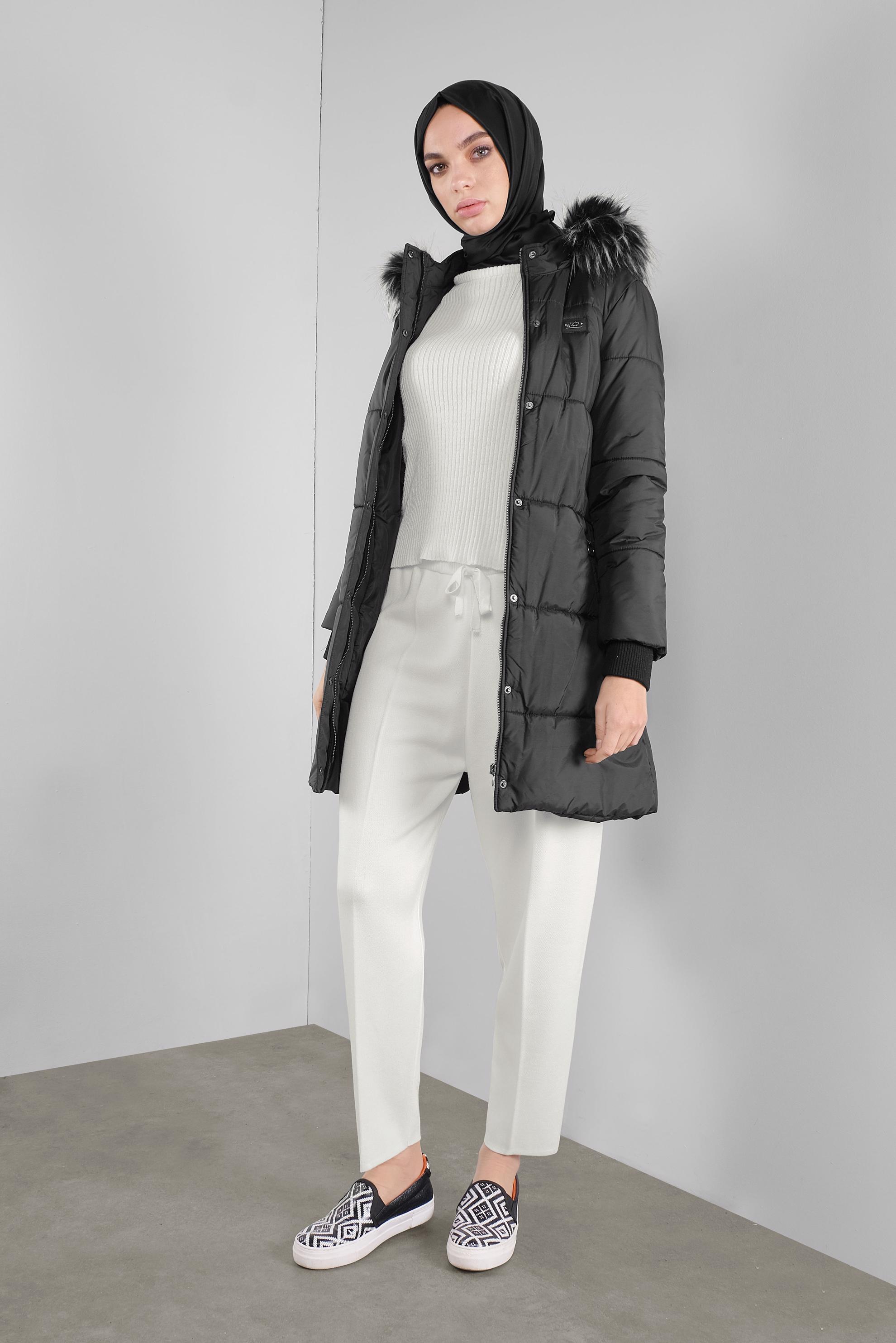 Tesettür giyim BEYAZ TRİKO PANTOLON 70149  