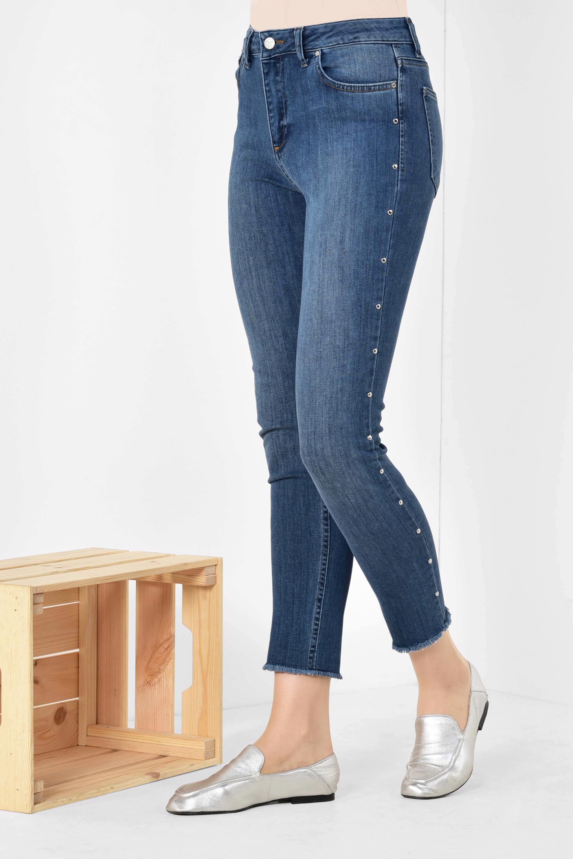 Tesettür giyim MAVİ ZIMBA DETAYLI DENİM PANTOLON 7514 