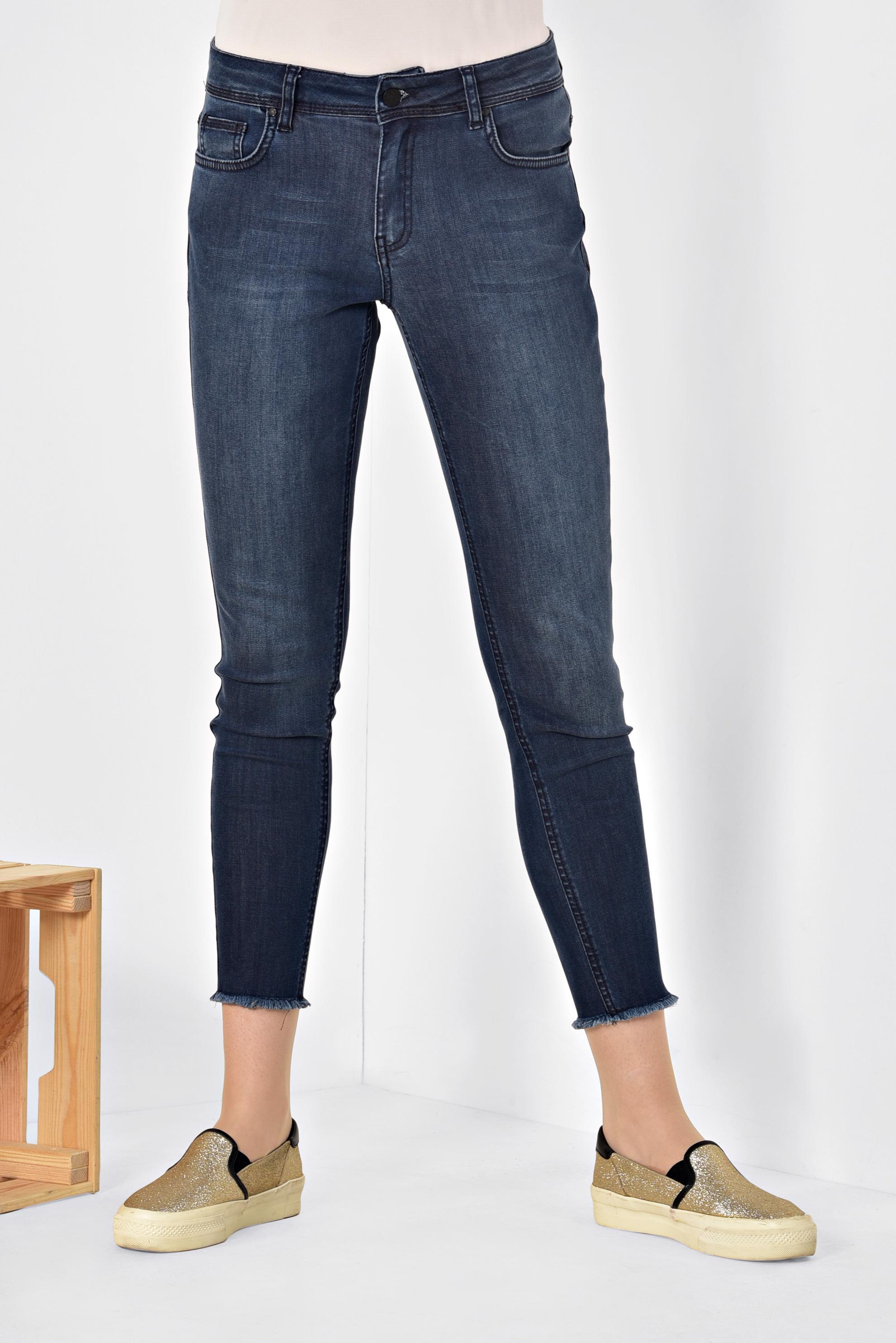 Tesettür giyim LACİVERT DAR PAÇA DENİM PANTOLON 7530