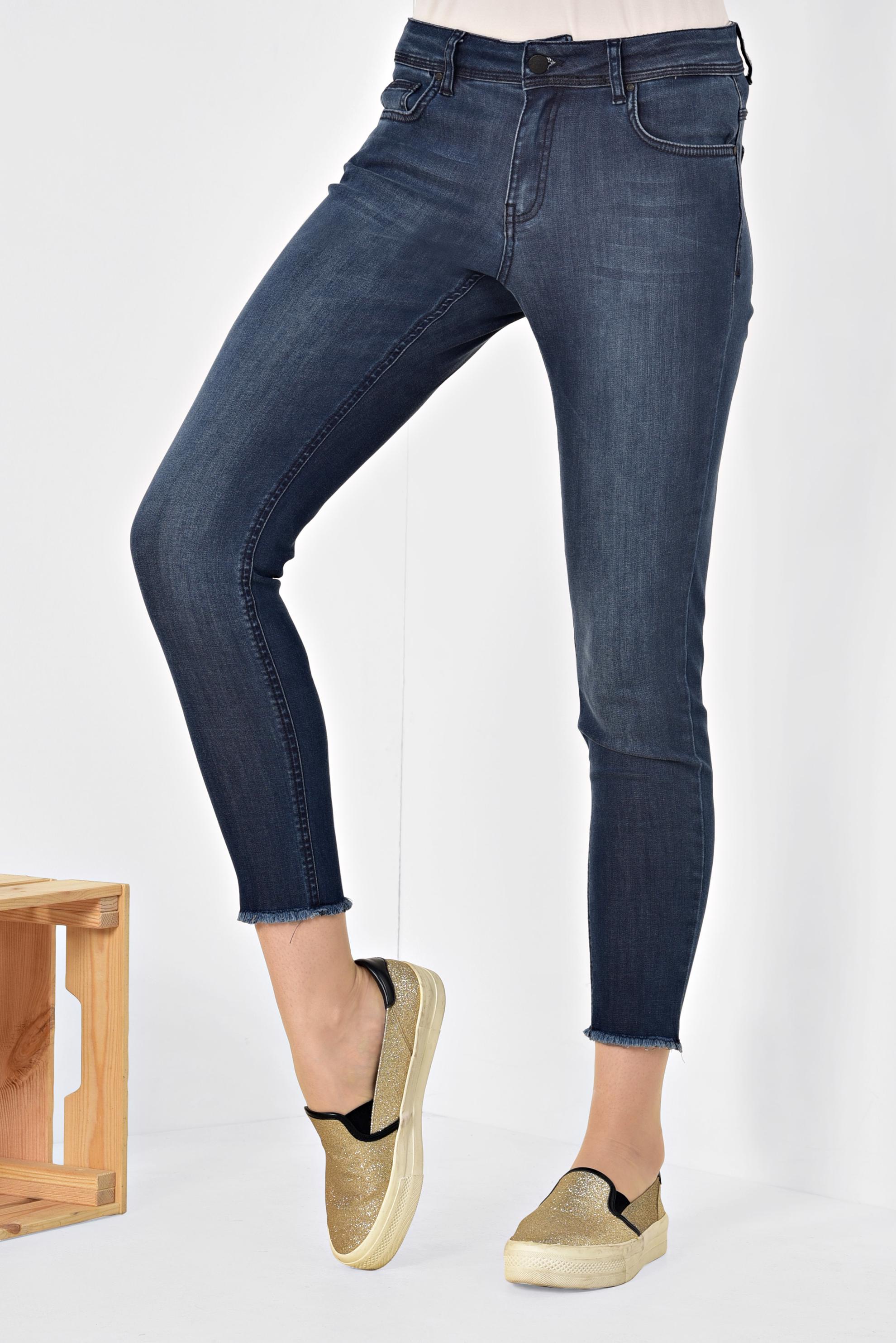 Tesettür giyim LACİVERT DAR PAÇA DENİM PANTOLON 7530