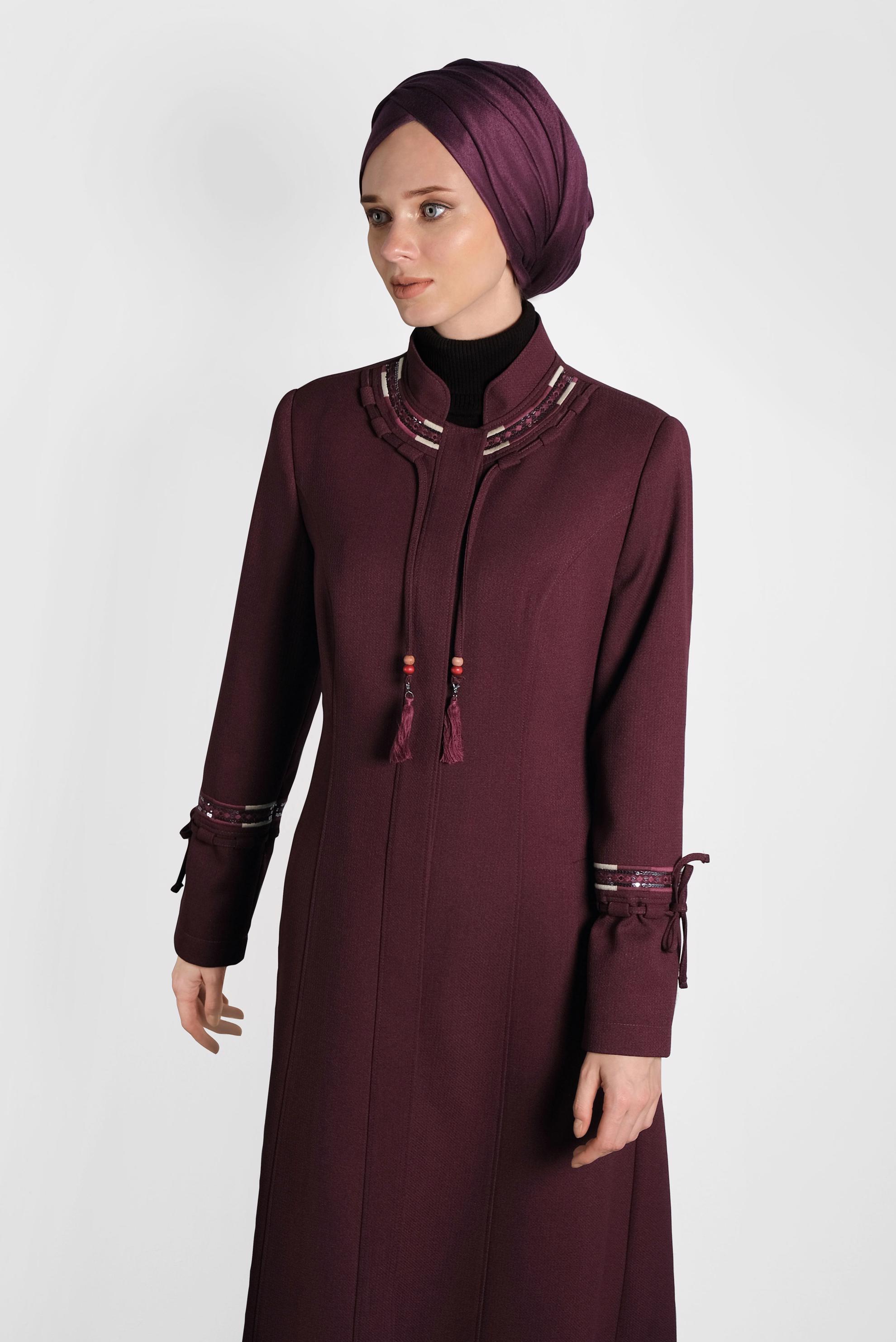 Hijab clothing DAMSON MANDARIN COLLAR BUTTONED TOPCOAT 10002