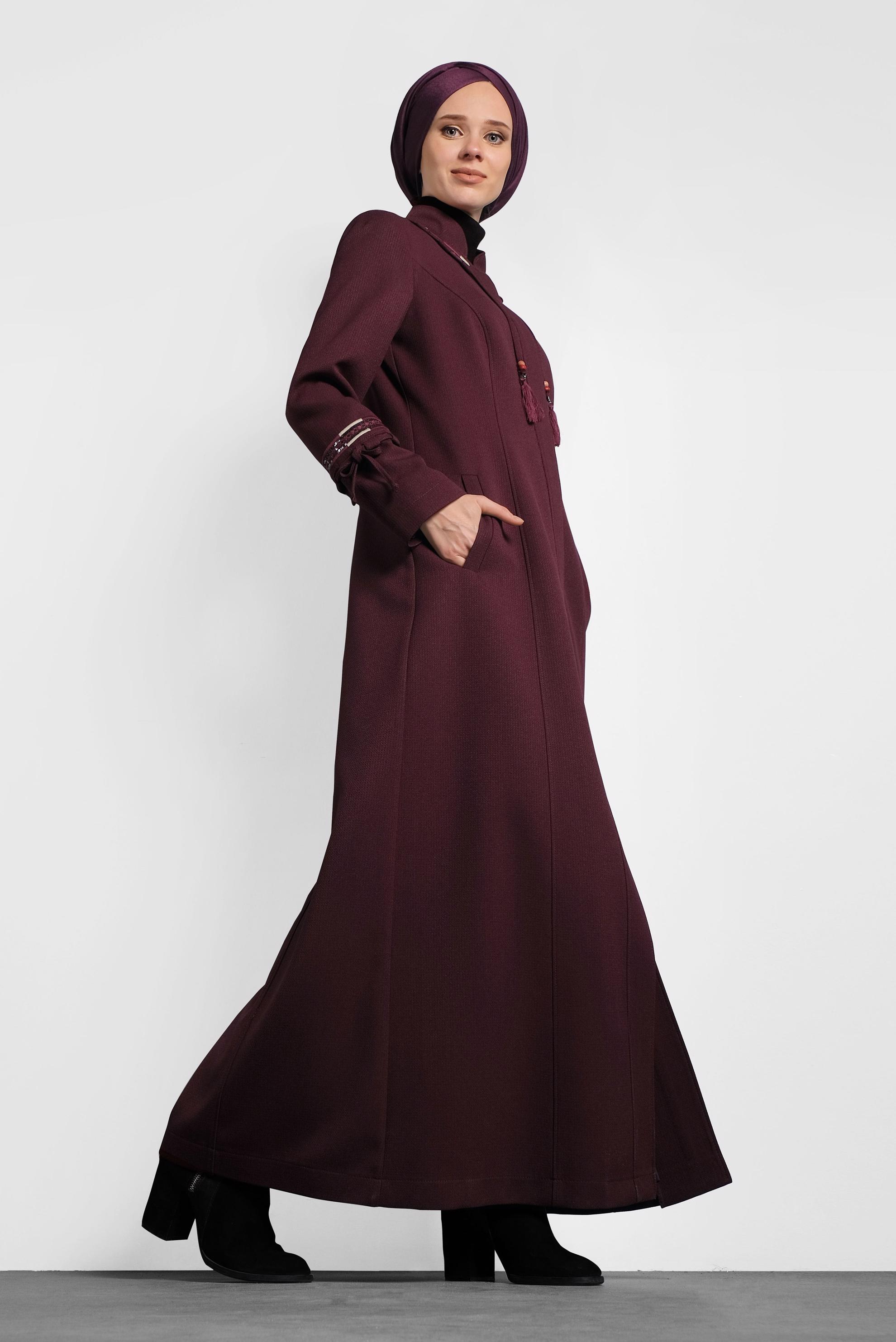 Hijab clothing DAMSON MANDARIN COLLAR BUTTONED TOPCOAT 10002