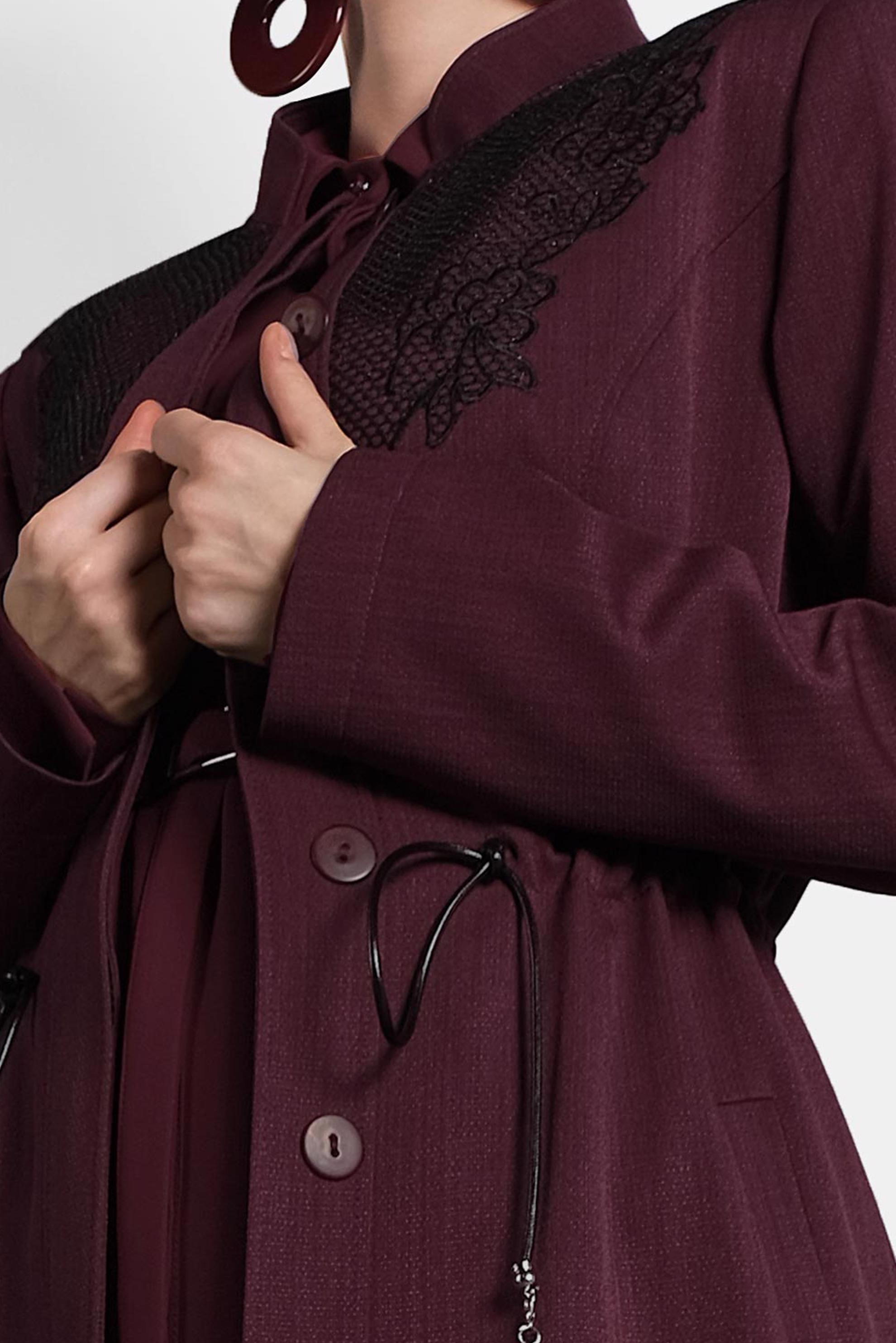 Tesettür giyim MÜRDÜM DÜĞMELİ BELİ BAĞCIKLI PARDESÜ 10122