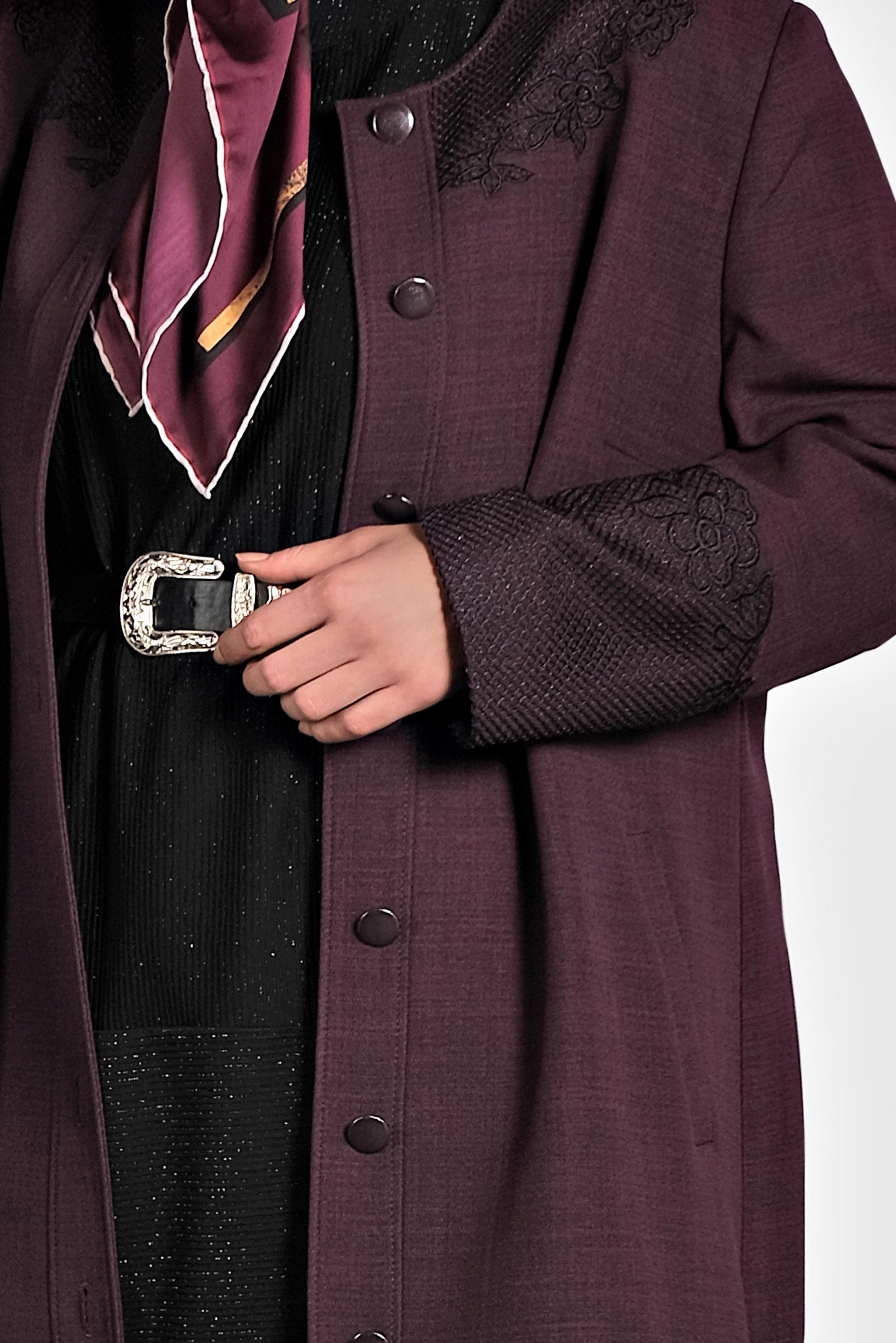 Tesettür giyim MÜRDÜM NAKIŞLI PARDESÜ 10123 