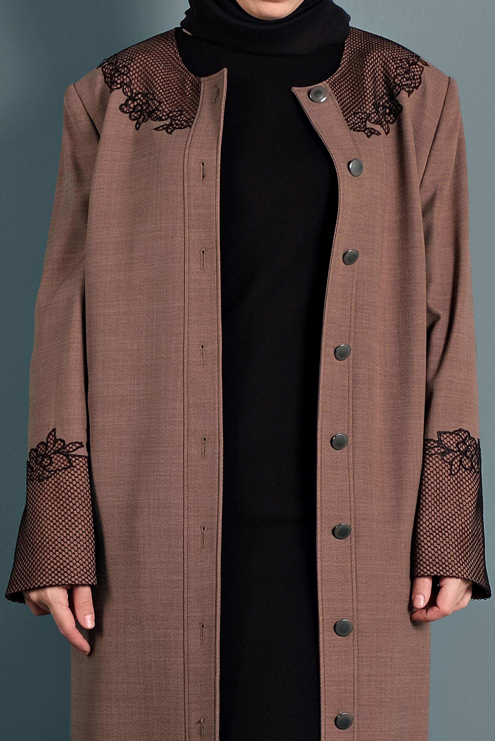 Hijab clothing TABA EMBROIDERED TOPCOAT 10123 