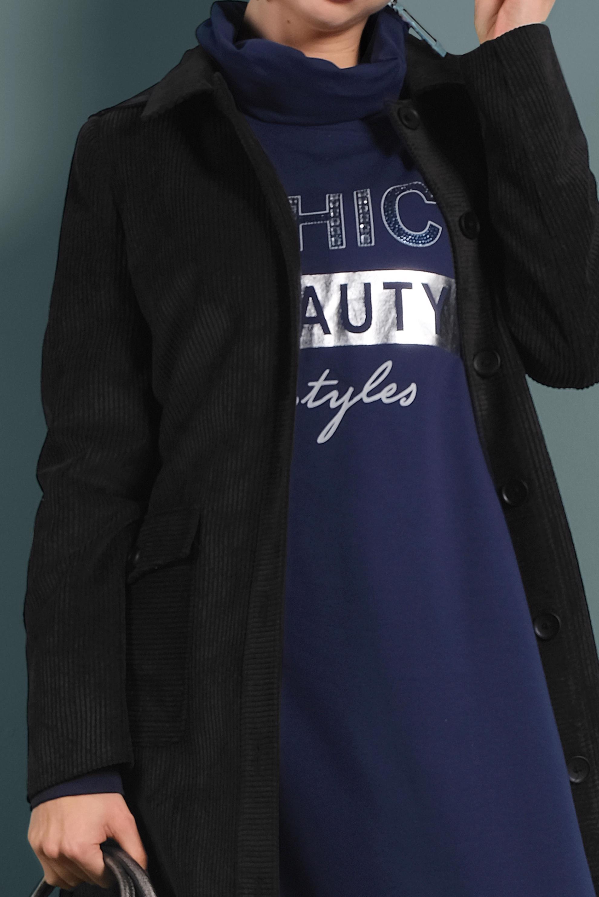 Tesettür giyim SİYAH CEPLİ KAPÜŞONLU PARDESÜ 10143 