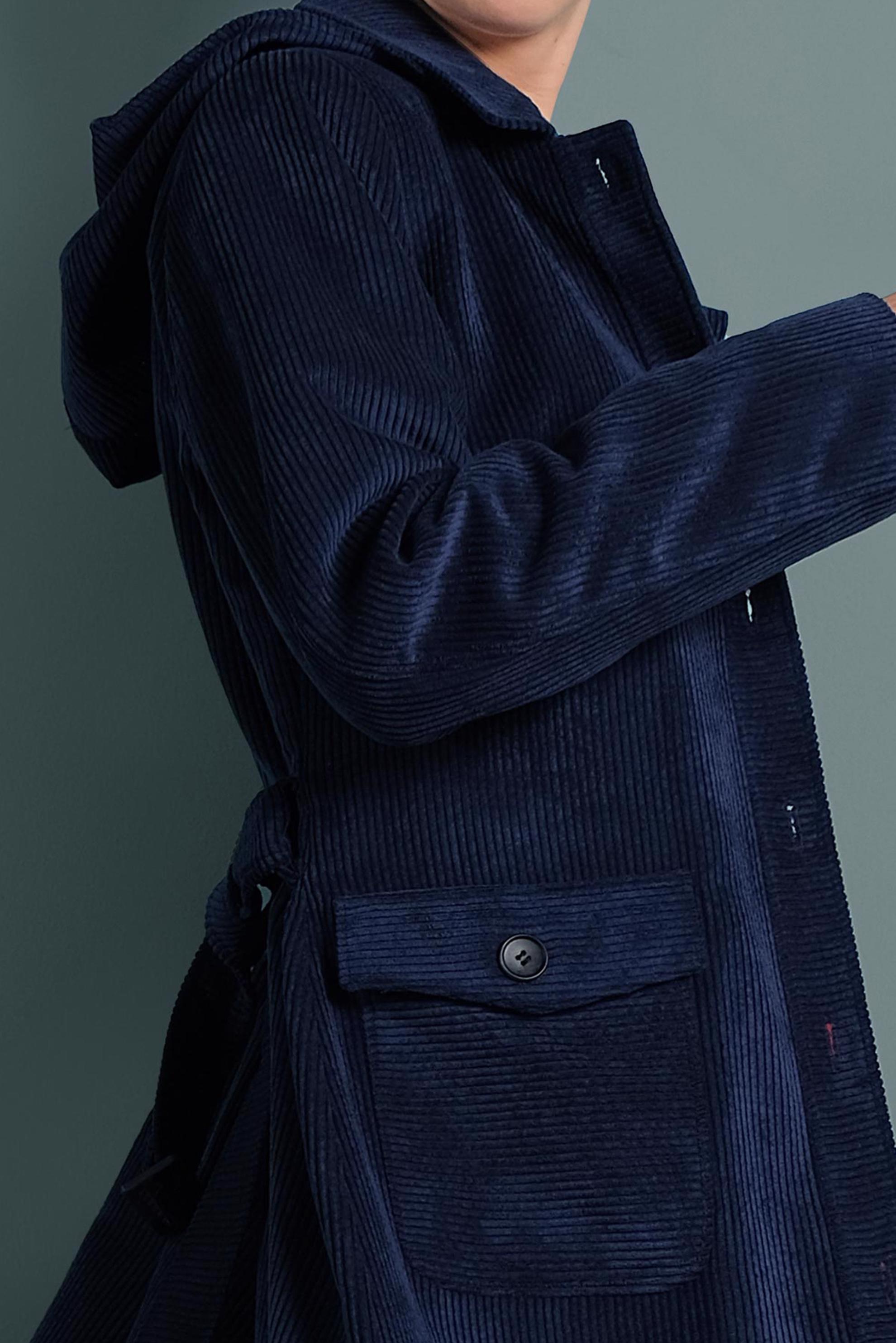 Tesettür giyim LACİVERT CEPLİ KAPÜŞONLU PARDESÜ 10143 