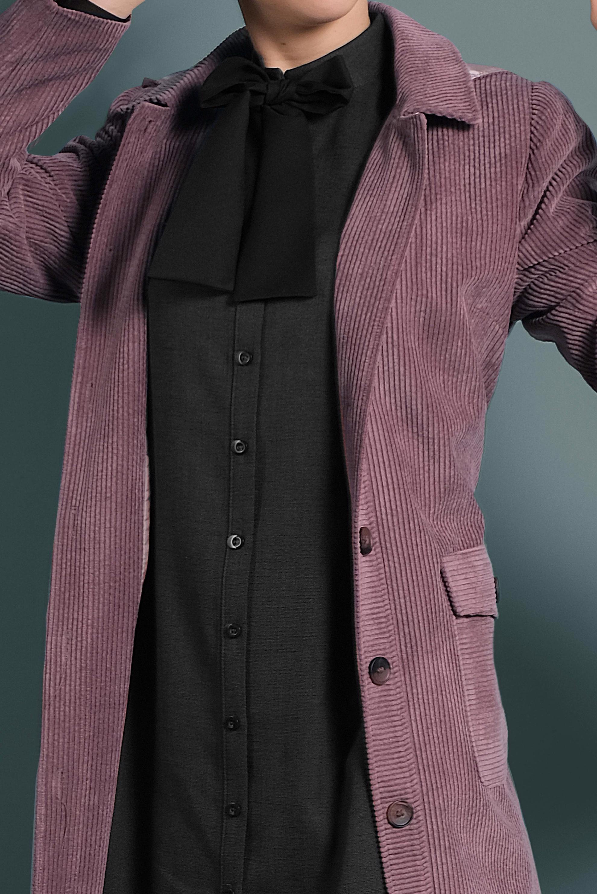 Tesettür giyim PEMBE CEPLİ KAPÜŞONLU PARDESÜ 10143 