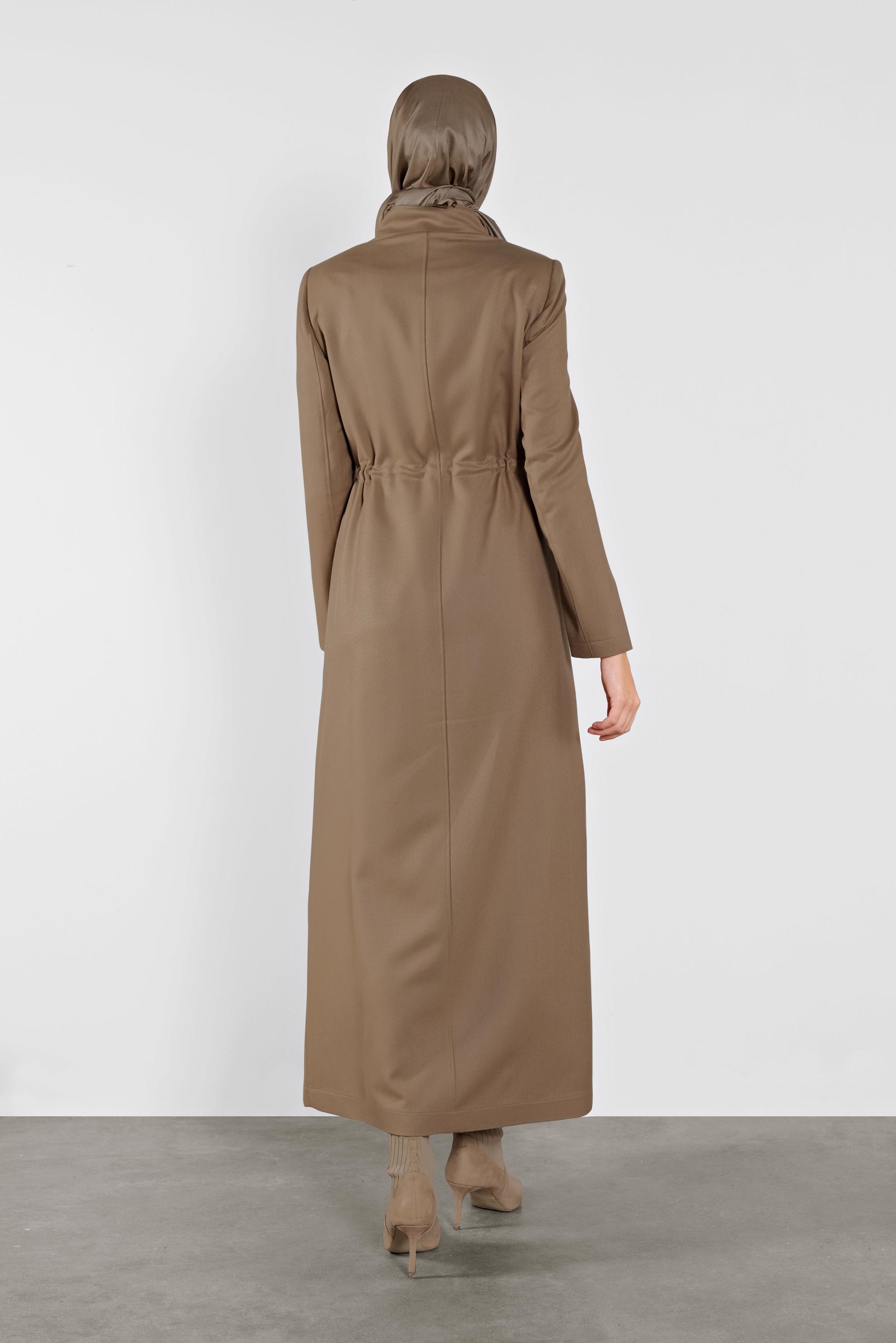 Tesettür giyim KAHVE BELİ BAĞCIKLI PARDESÜ 10281