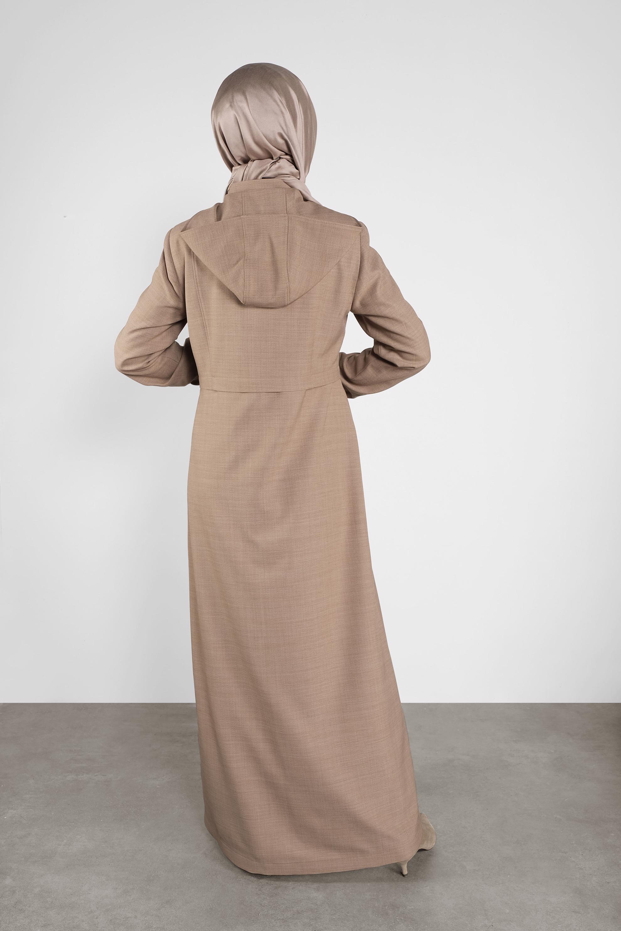 Hijab clothing BROWN ZIPPED TOPCOAT 10294