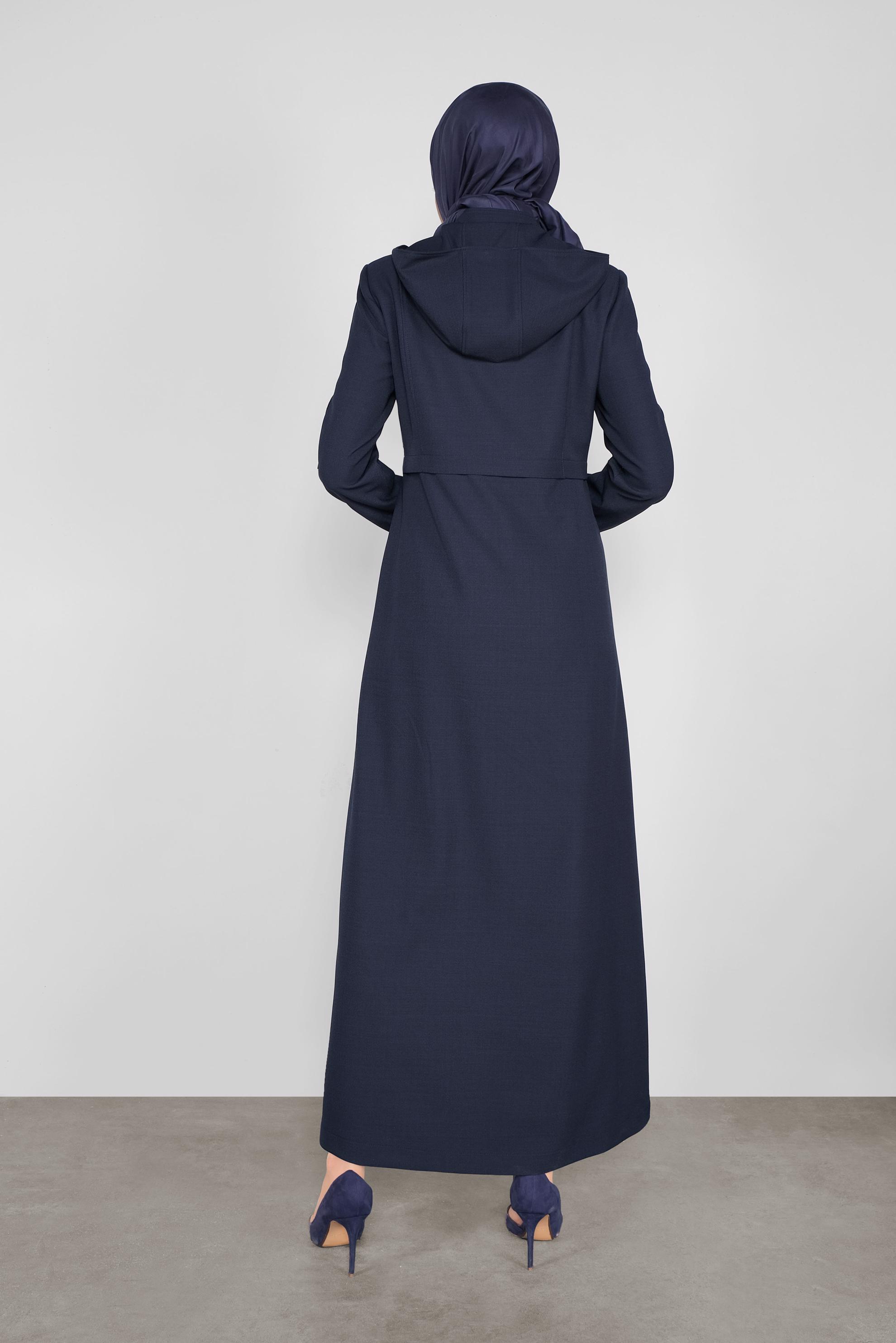 Tesettür giyim LACİVERT FERMUARLI PARDESÜ 10294 