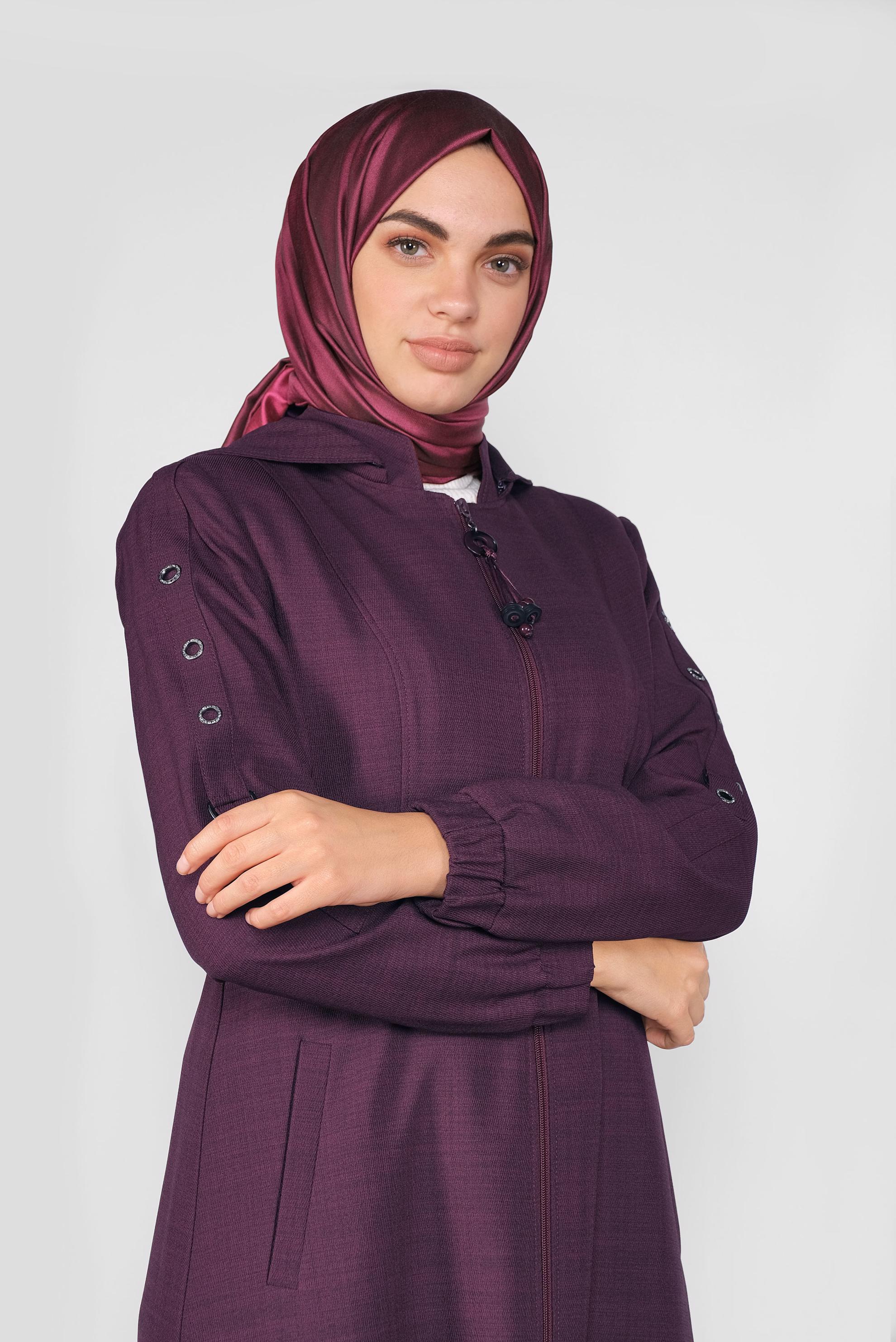 Tesettür giyim MÜRDÜM FERMUARLI PARDESÜ 10294 