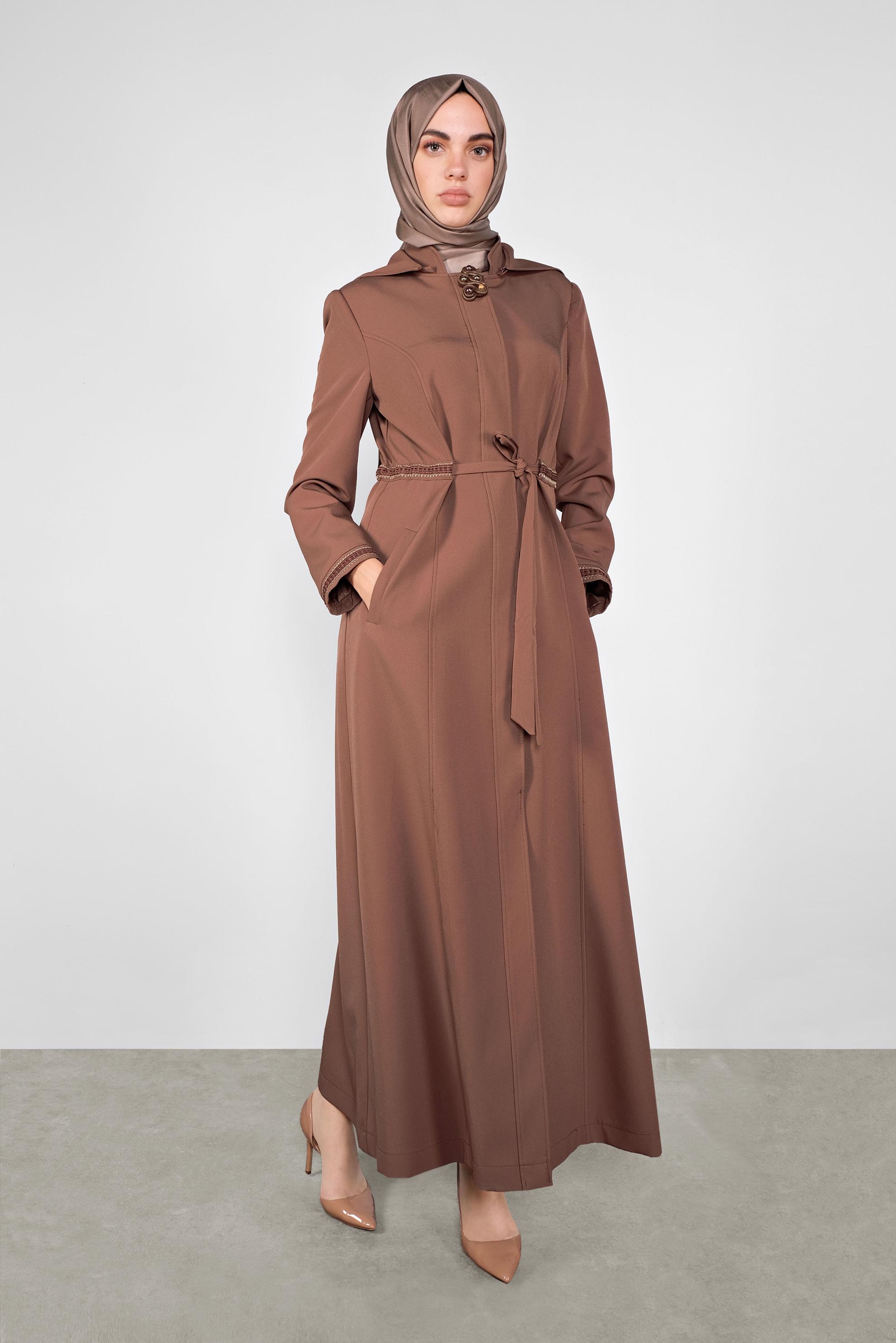 Hijab clothing TABA EMBROIDERED TOPCOAT 10295 