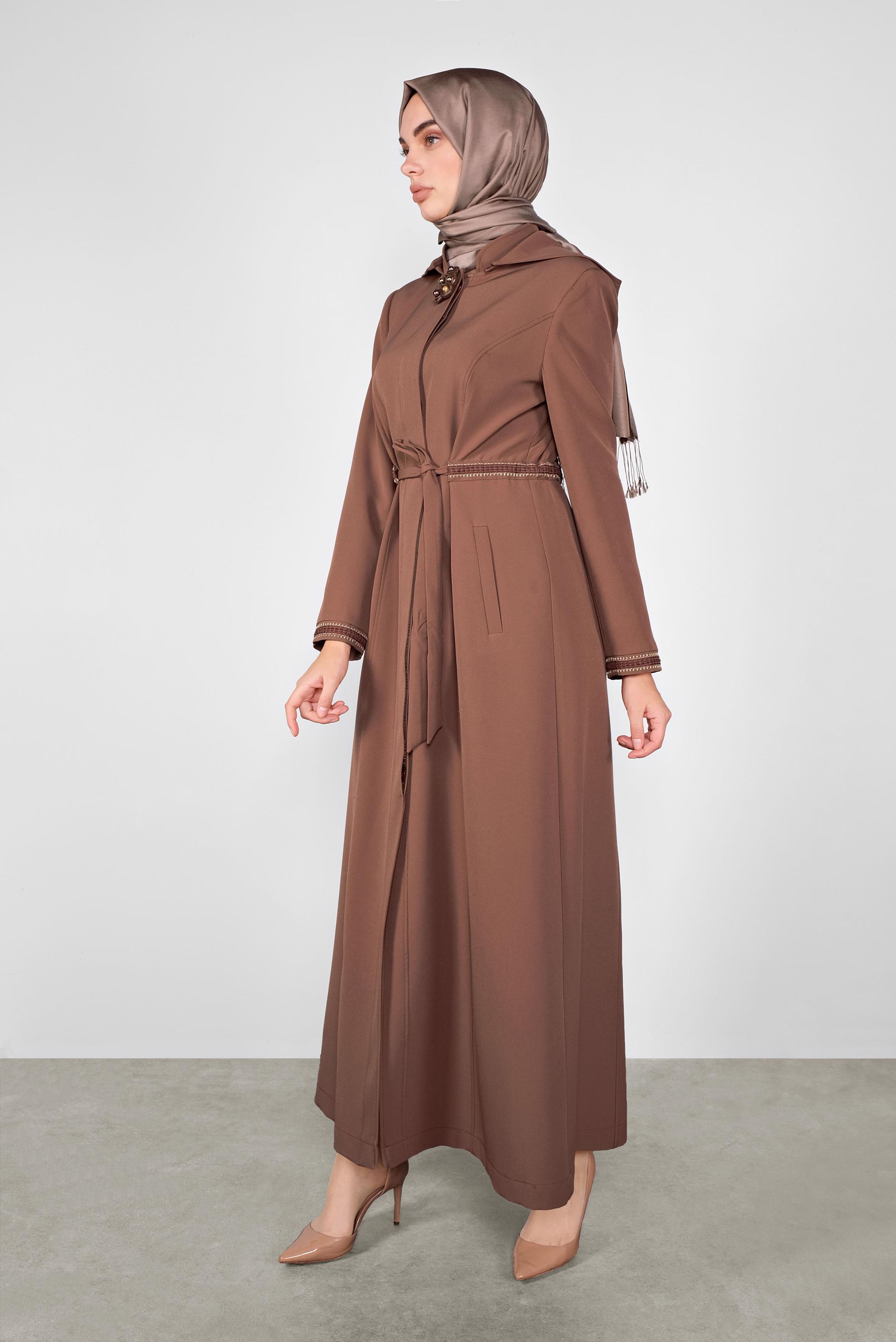 Hijab clothing TABA EMBROIDERED TOPCOAT 10295 