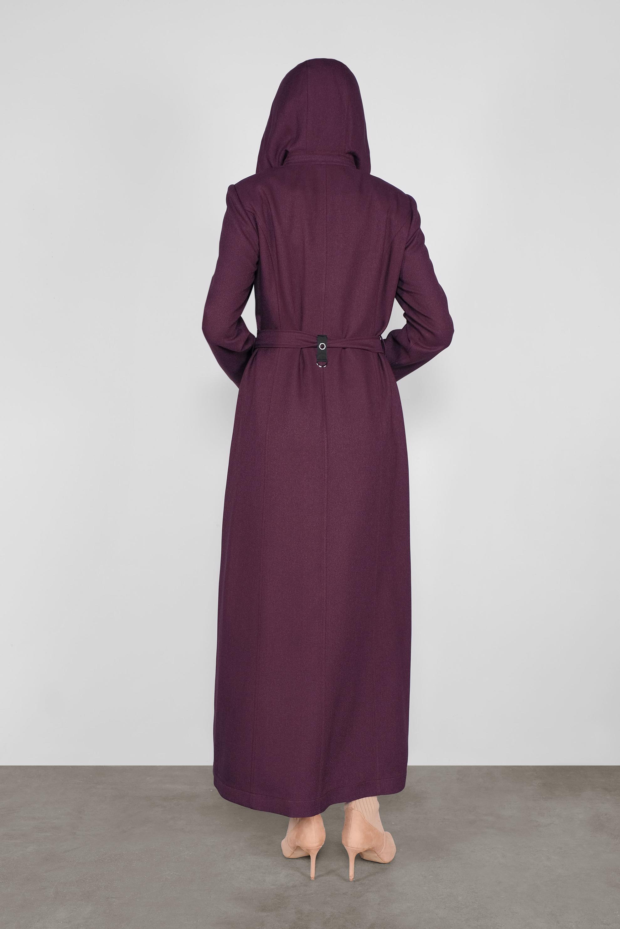 Tesettür giyim MÜRDÜM KUŞ GÖZÜ DETAYLI FERMUARLI PARDESÜ 10297 