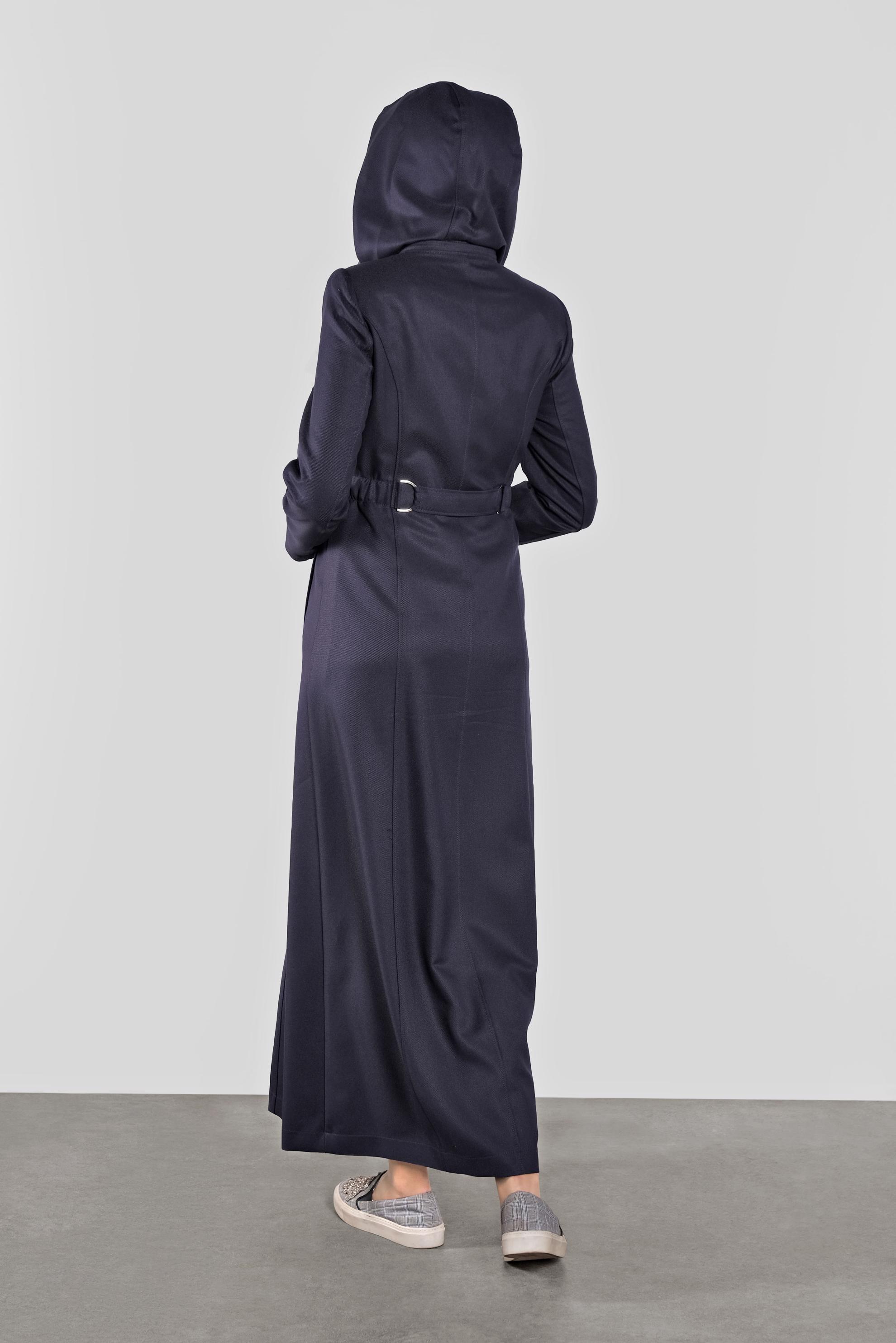 Tesettür giyim LACİVERT KUŞAKLI PARDESÜ 10298