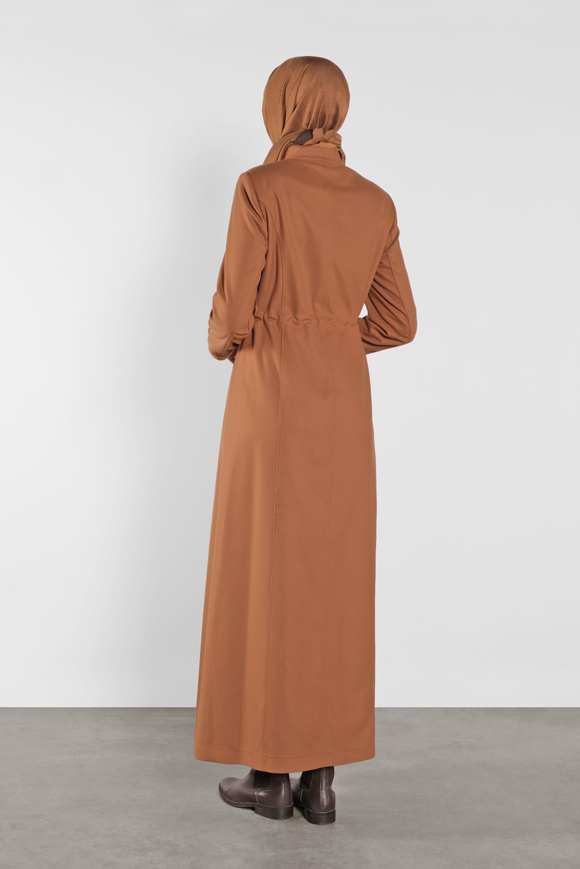 Tesettür giyim TABA BELİ BAĞCIKLI BİYELİ PARDESÜ 10299 