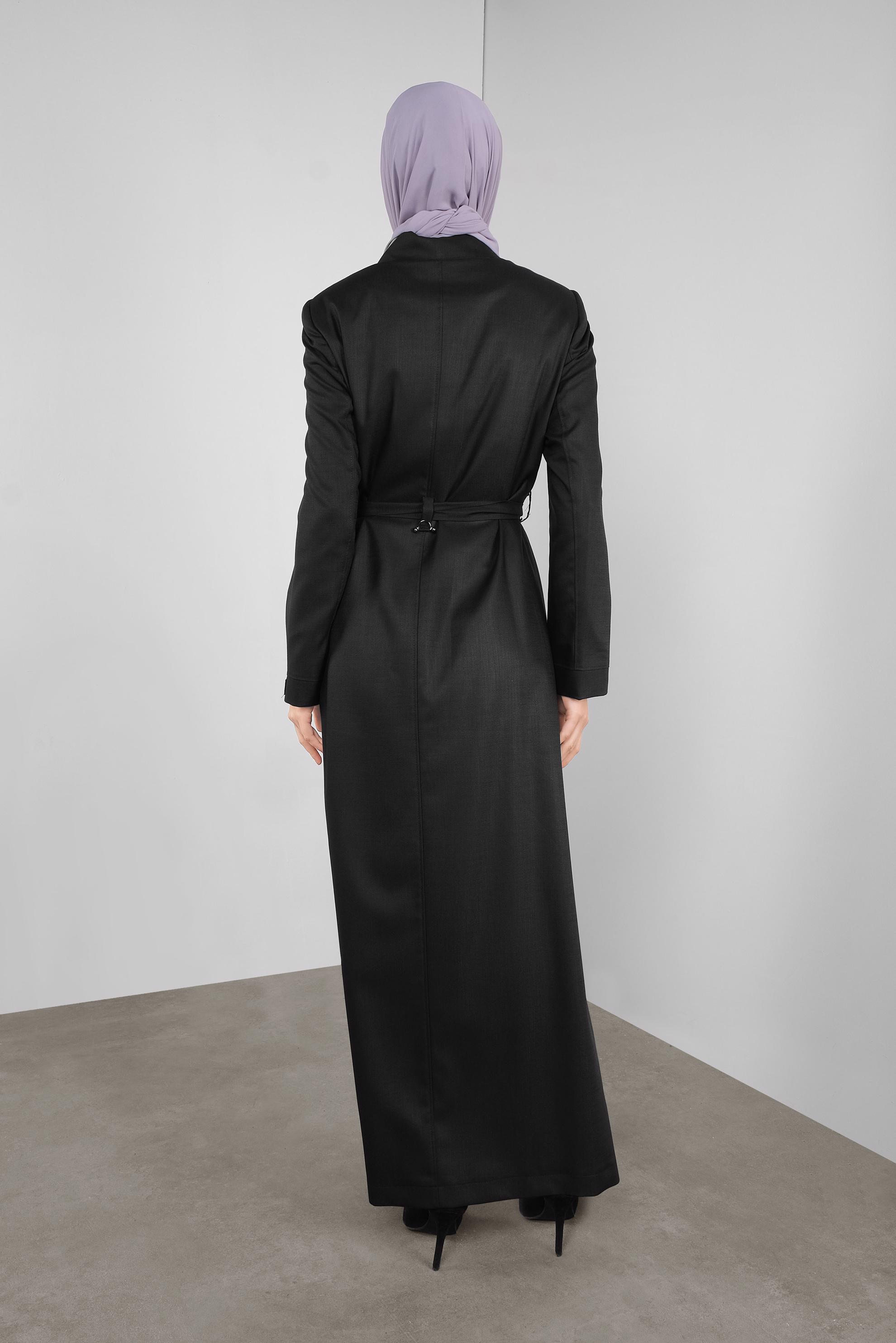 Vêtements hijab NOIR PARDESSUS À EMBELLI 10300 