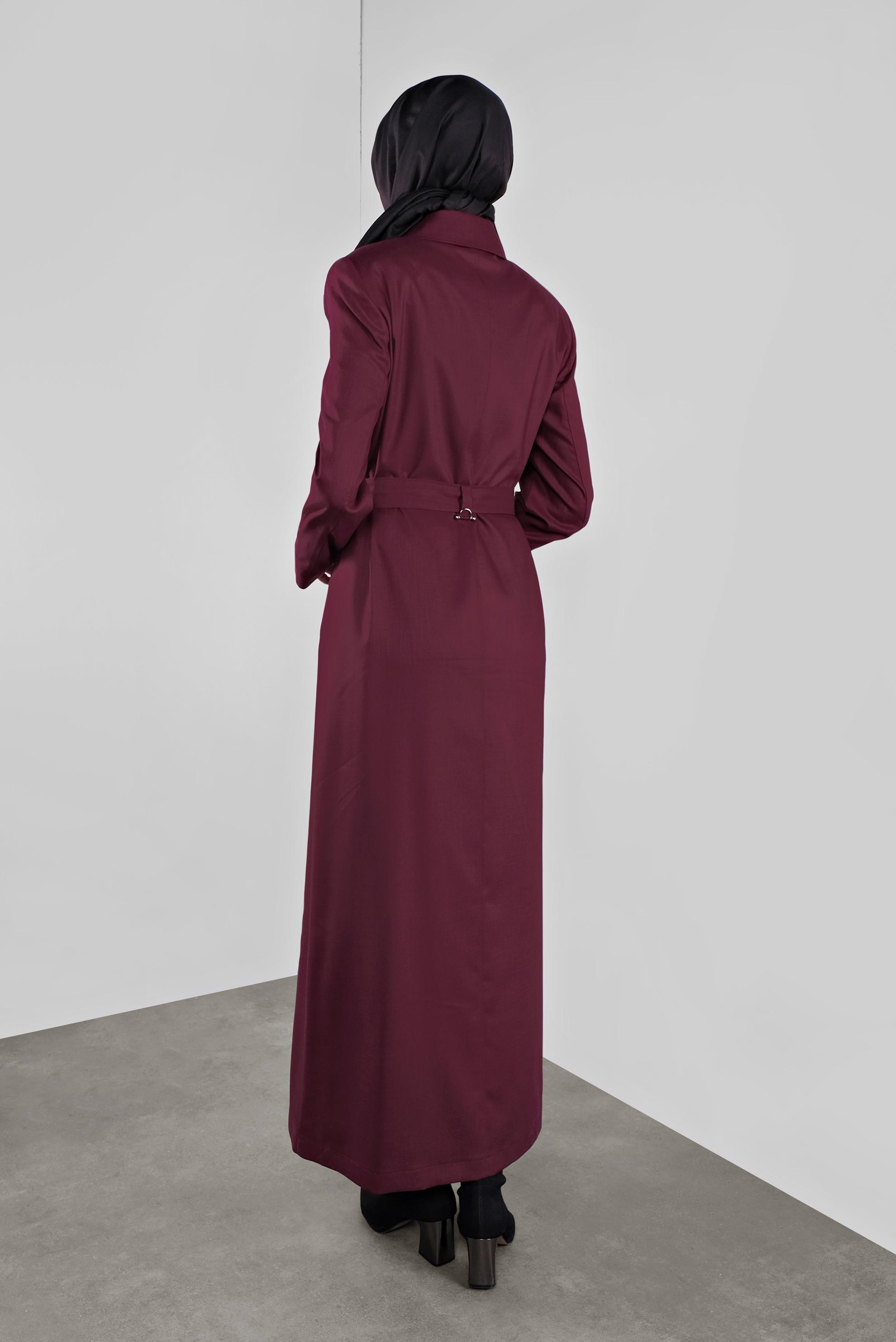 Vêtements hijab PRUNE PARDESSUS À EMBELLI 10300 