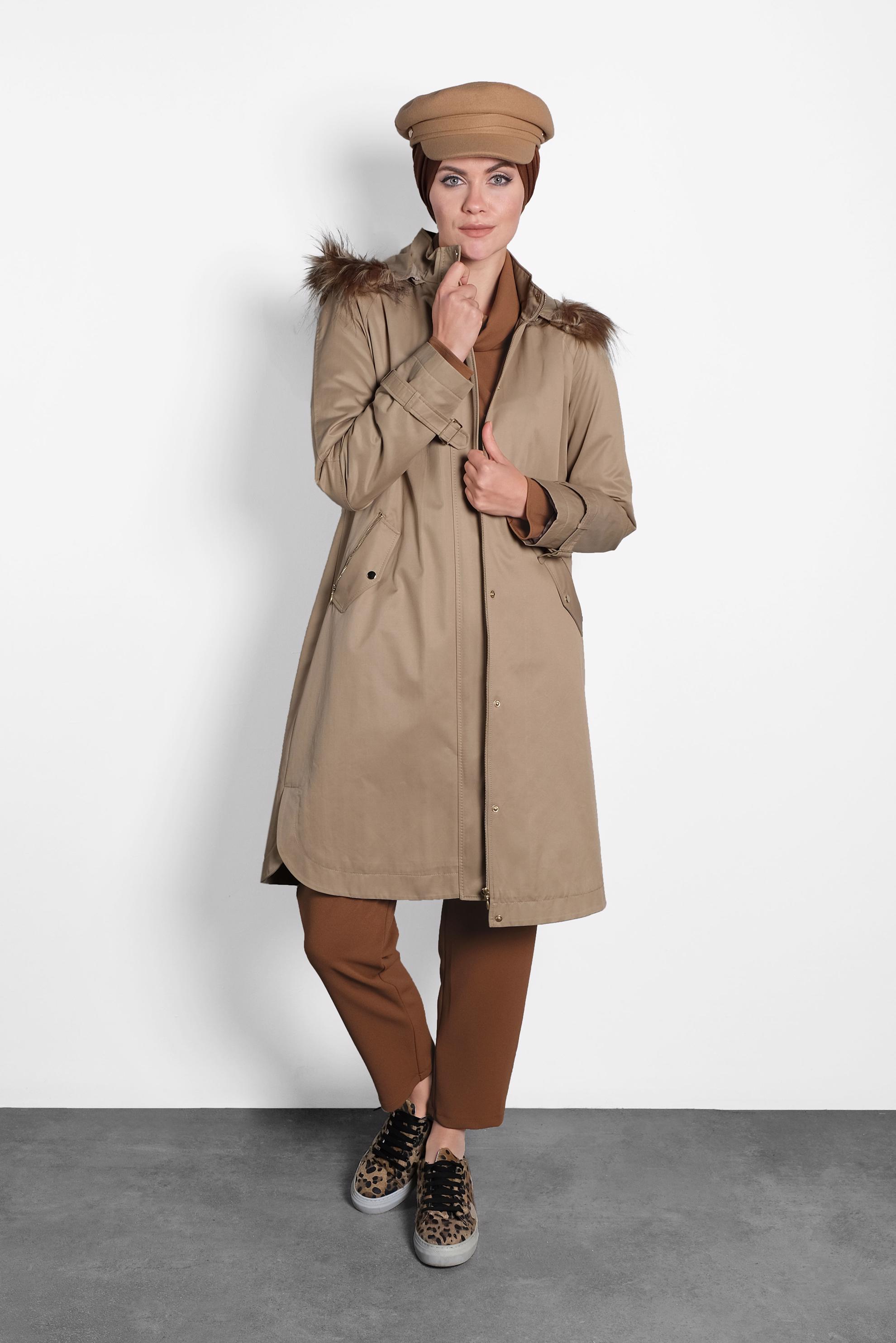 Vêtements hijab BRUN PARKA À CAPUCHE 90002 