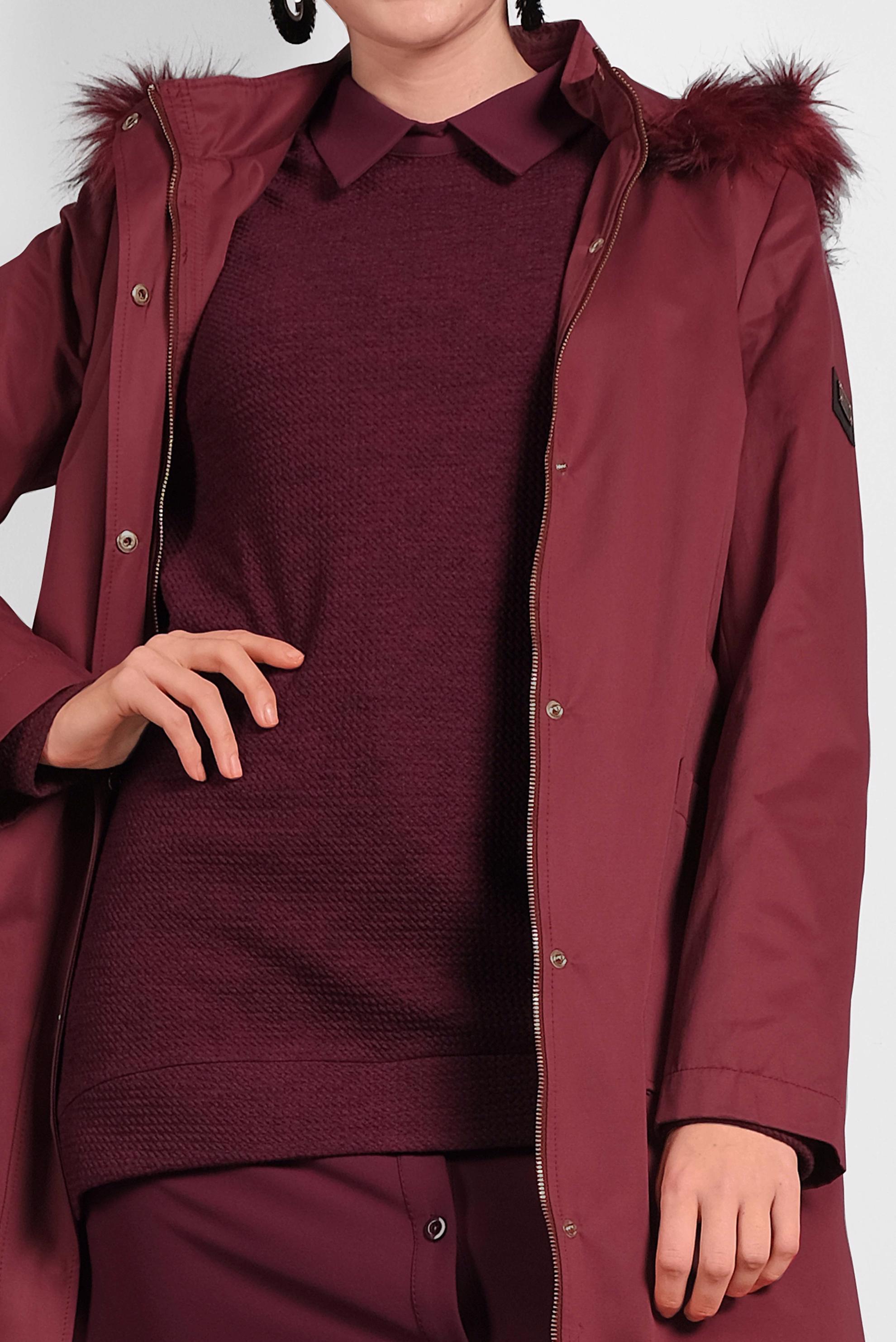 Hijab clothing CLARET RED HOODED PARKA 90019