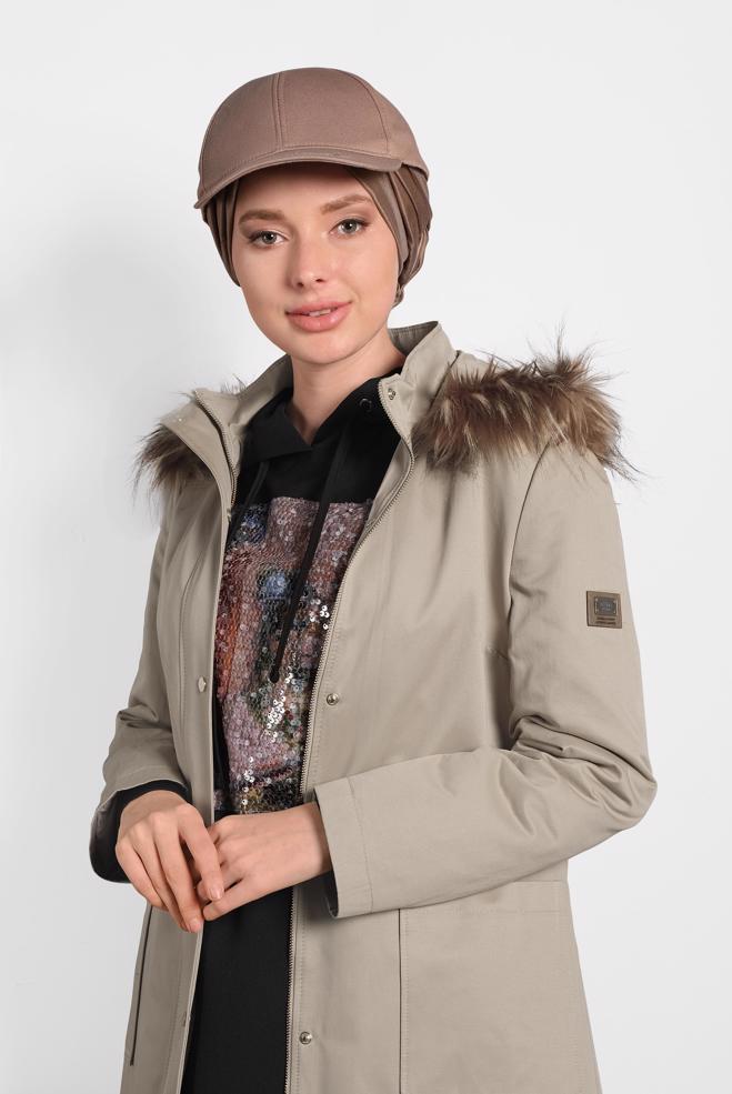 Vêtements hijab  PARKA À CAPUCHE 90019  - ALVİNA
