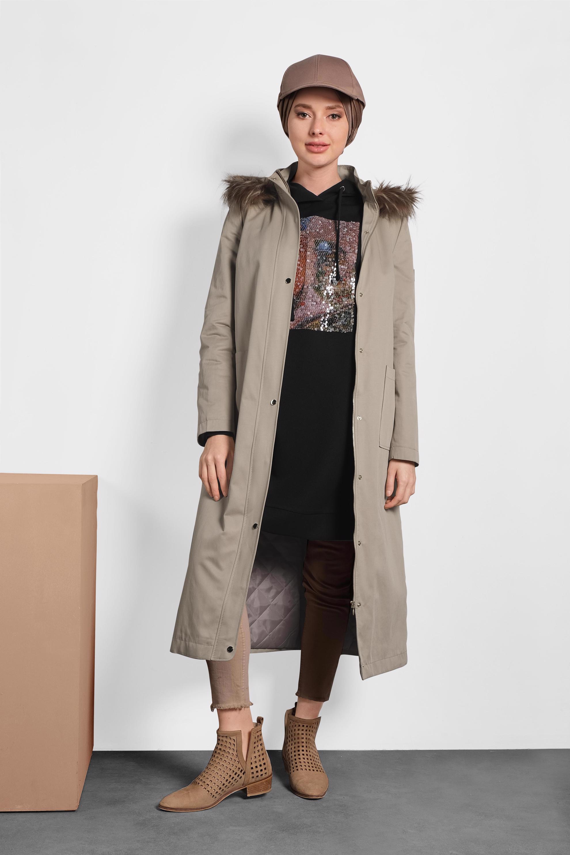 Vêtements hijab BRUN PARKA À CAPUCHE 90019 