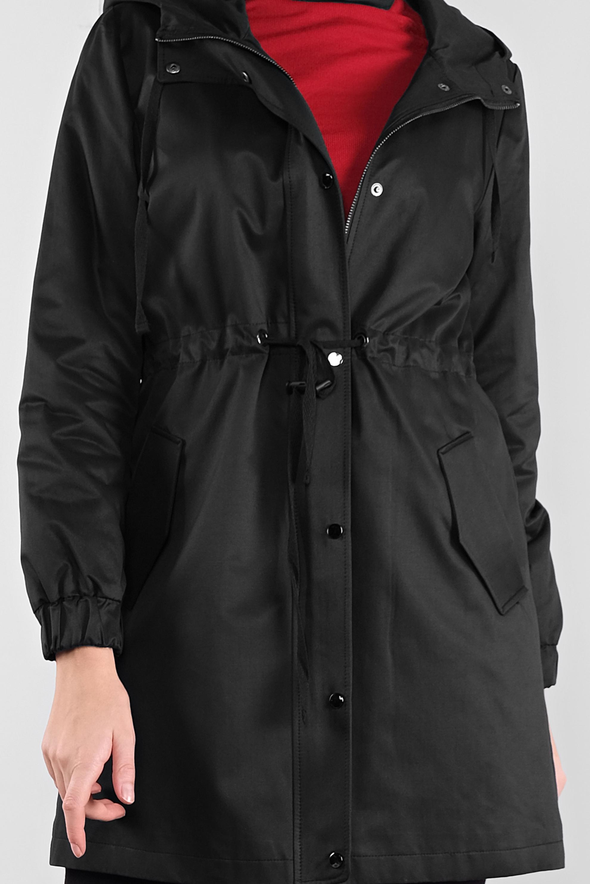 Hijab clothing BLACK HOODED ZIPPED PARKA 90127 