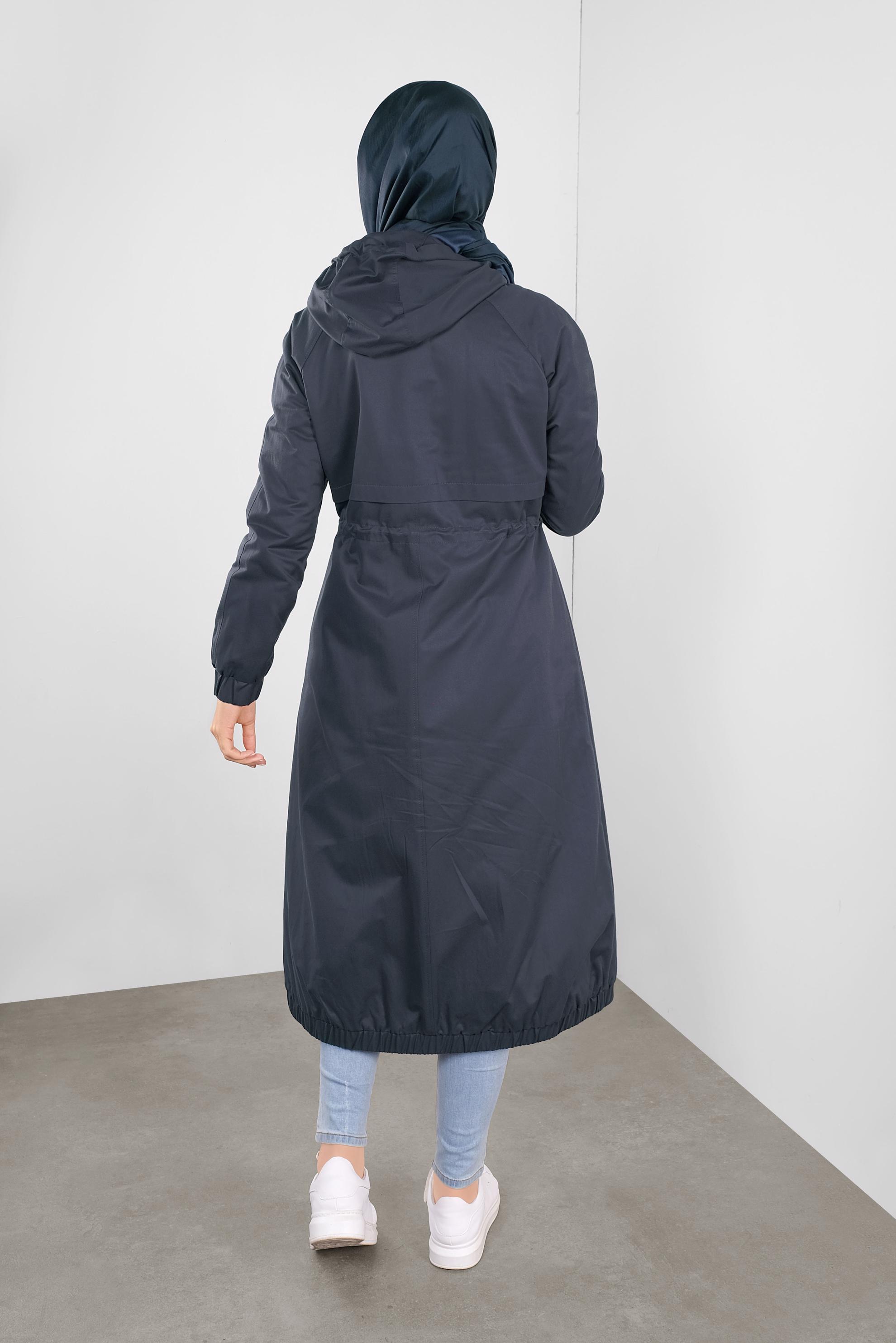 Vêtements hijab BLEU MARINE PARKA TAILLE À SMOCKS 90128 