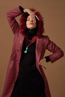 HOODED SMOCKED-WAIST PARKA 90133 