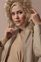 BELİ BÜZGÜLÜ KÜRKLÜ PARKA  90137 