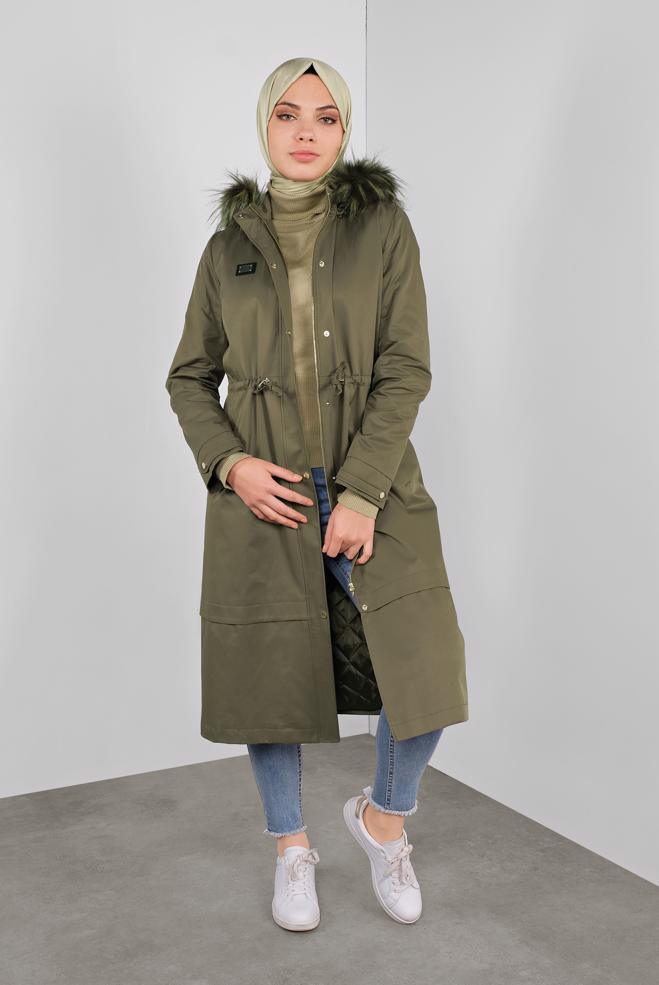 Vêtements hijab  PARKA TAILLE À SMOCKS 90137  - ALVİNA