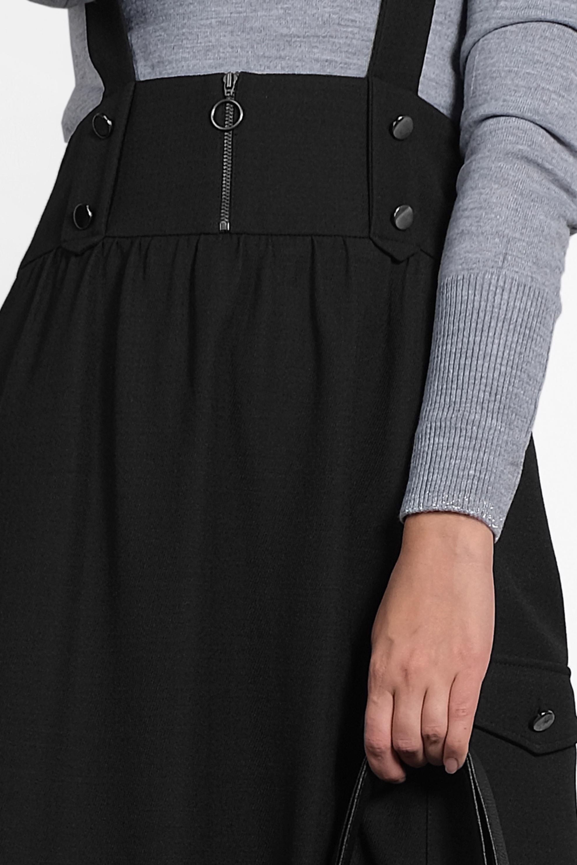 Tesettür giyim SİYAH CEPLİ SALOPET 40133 