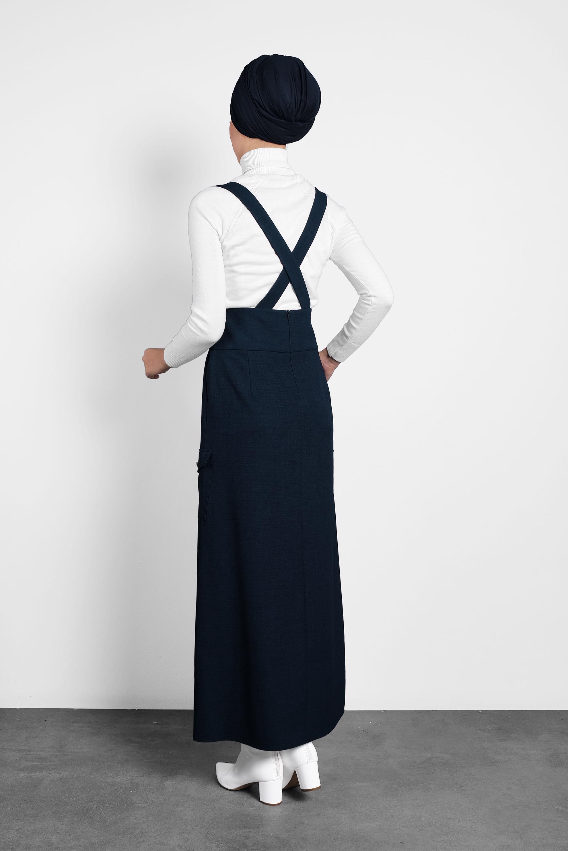 Tesettür giyim LACİVERT CEPLİ SALOPET 40133 