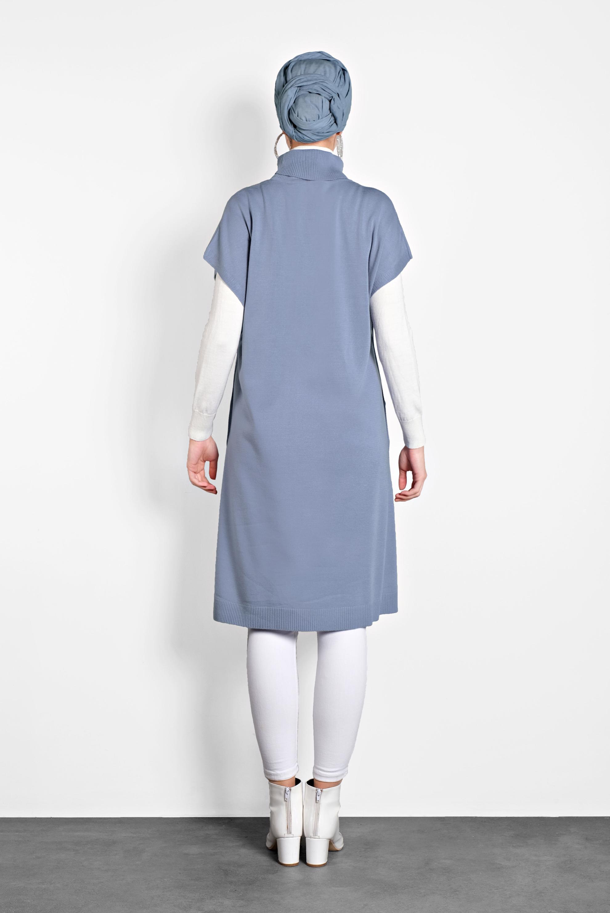 Tesettür giyim MAVİ TRİKO SÜVETER 40014