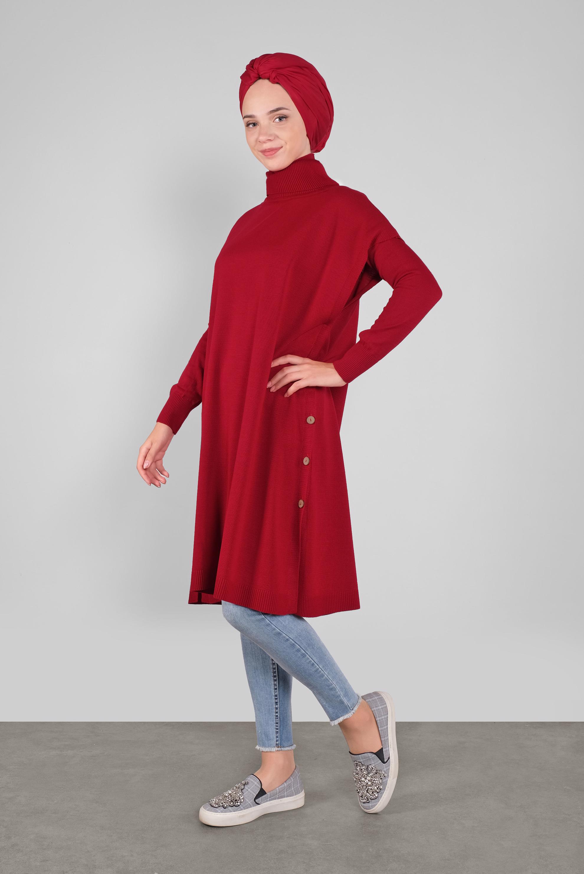 Vêtements hijab ROUGE GILET MAILLE 40014 