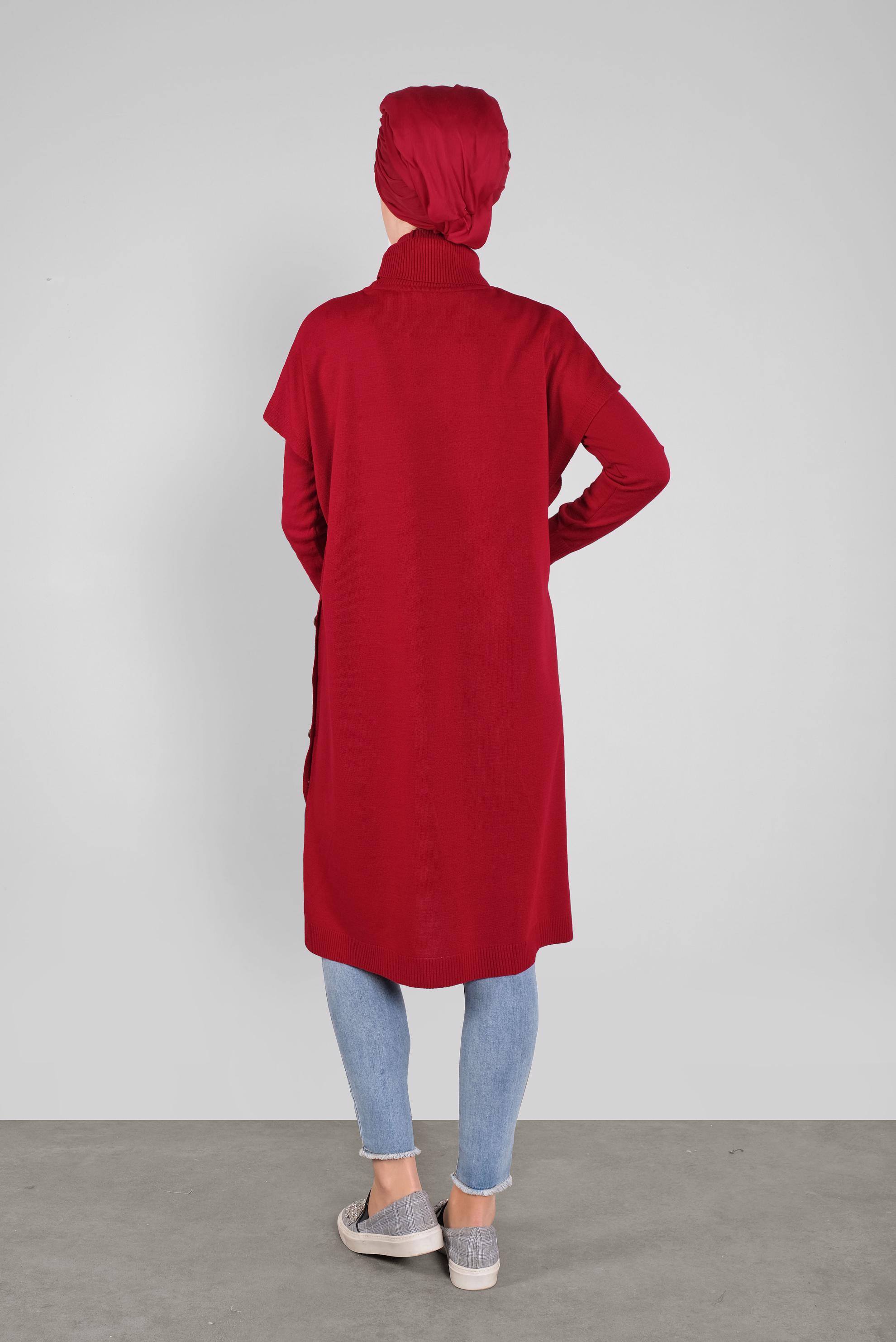 Vêtements hijab ROUGE GILET MAILLE 40014 