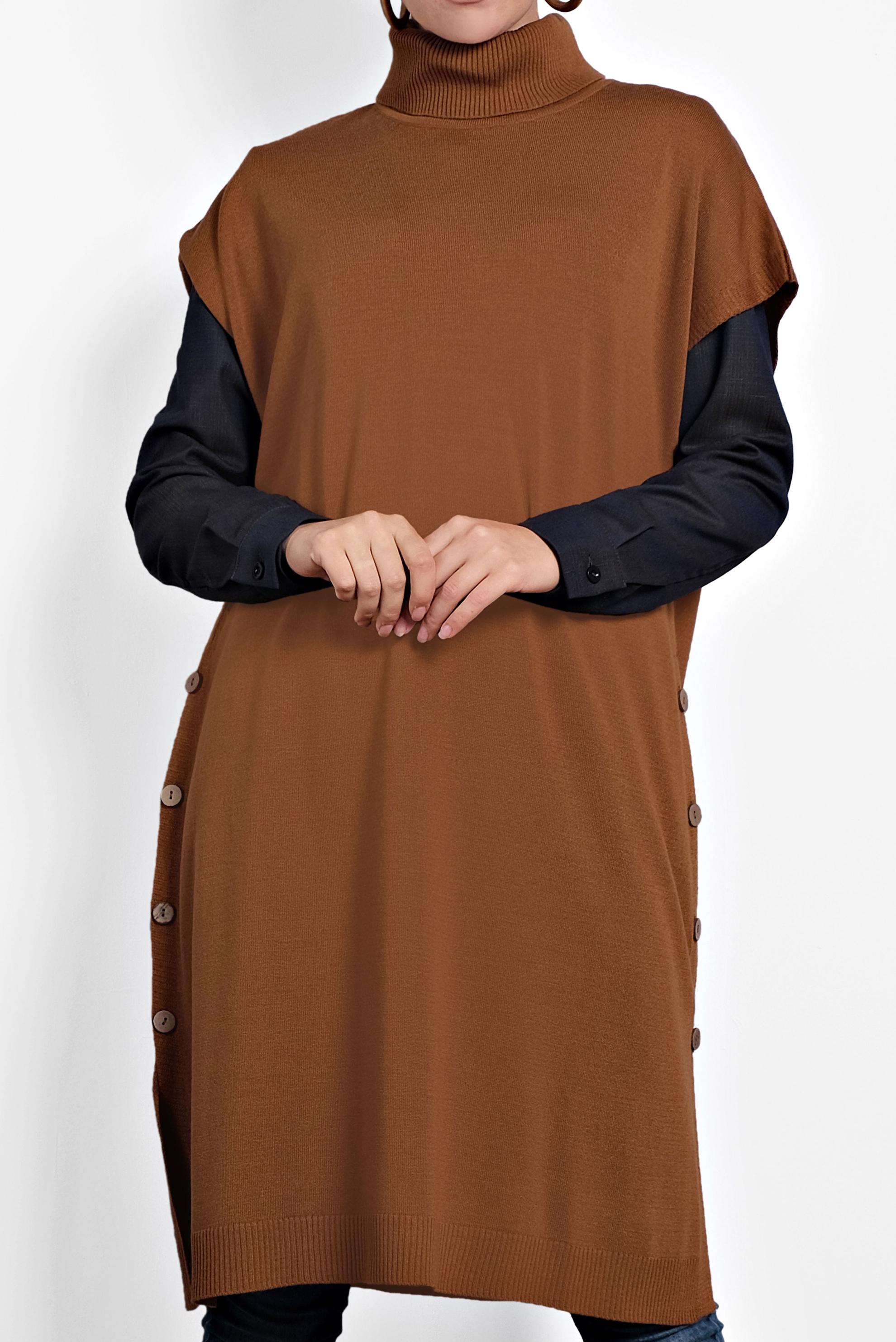 Tesettür giyim SARI TRİKO SÜVETER 40014