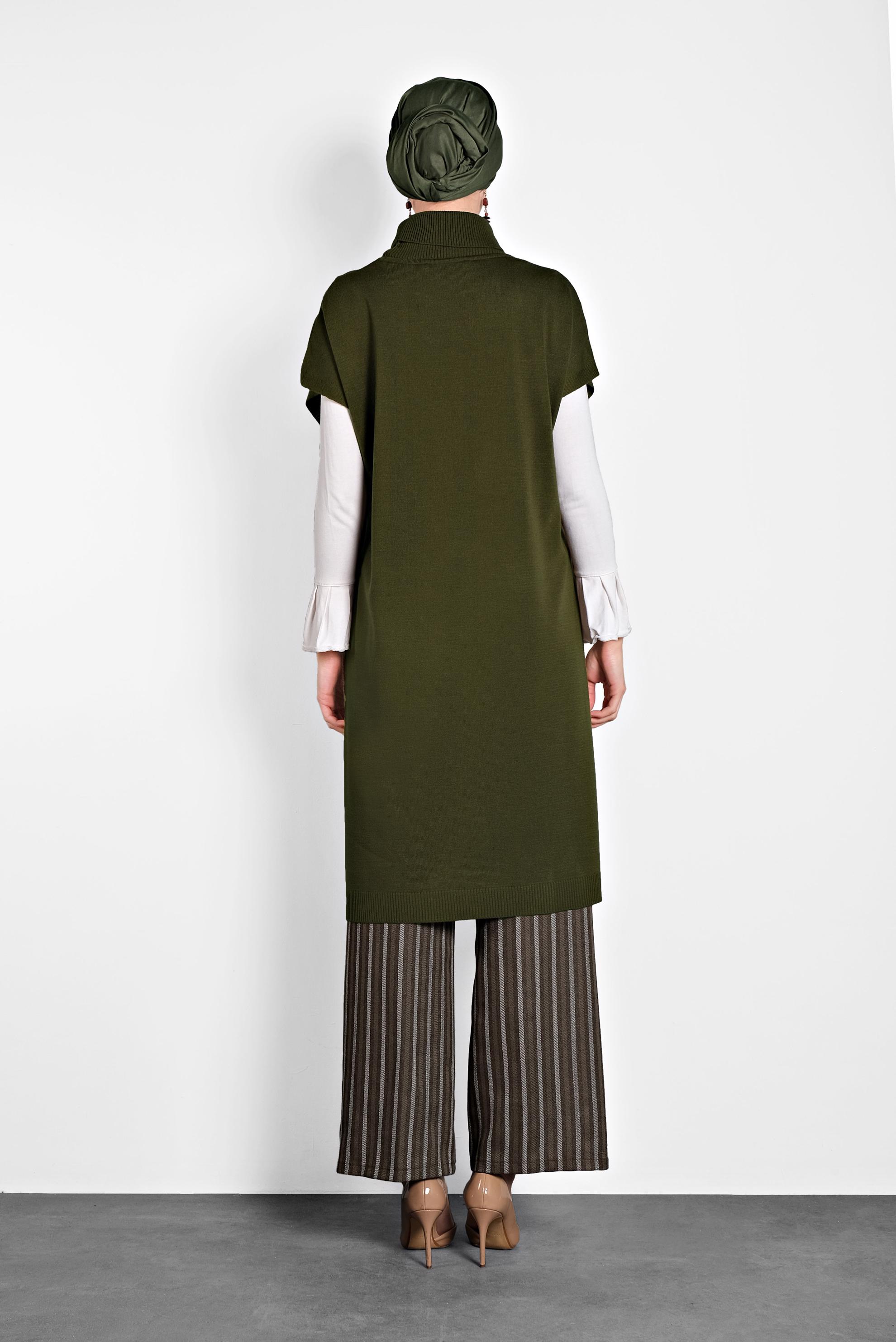 Tesettür giyim HAKİ TRİKO SÜVETER 40014