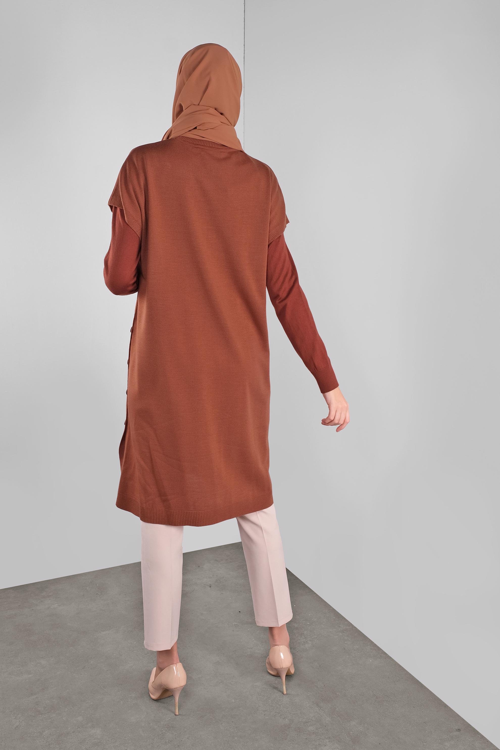 Tesettür giyim KAHVE TRİKO SÜVETER 40014