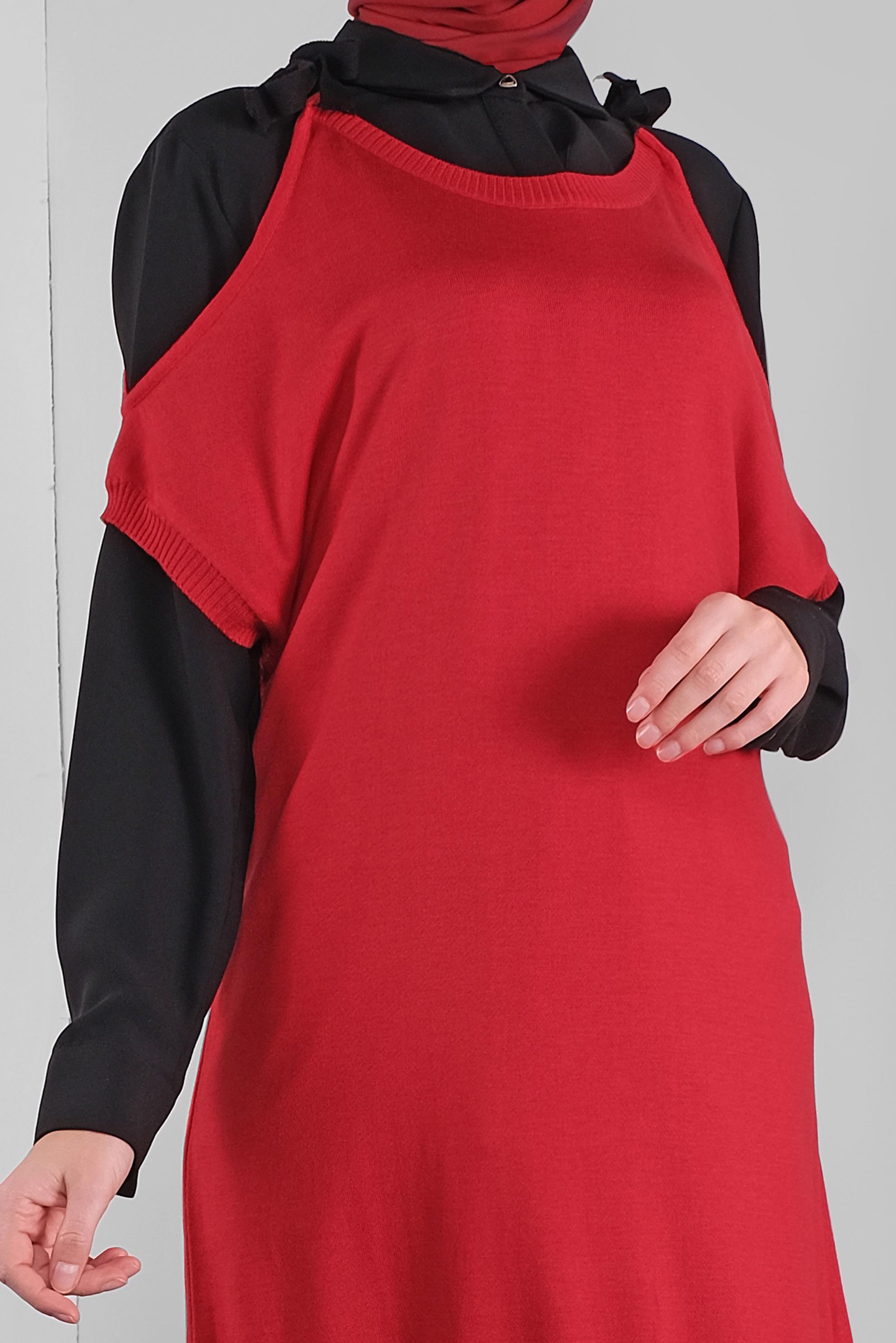 Hijab clothing RED TIE-SHOULDER KNIT VEST 41038