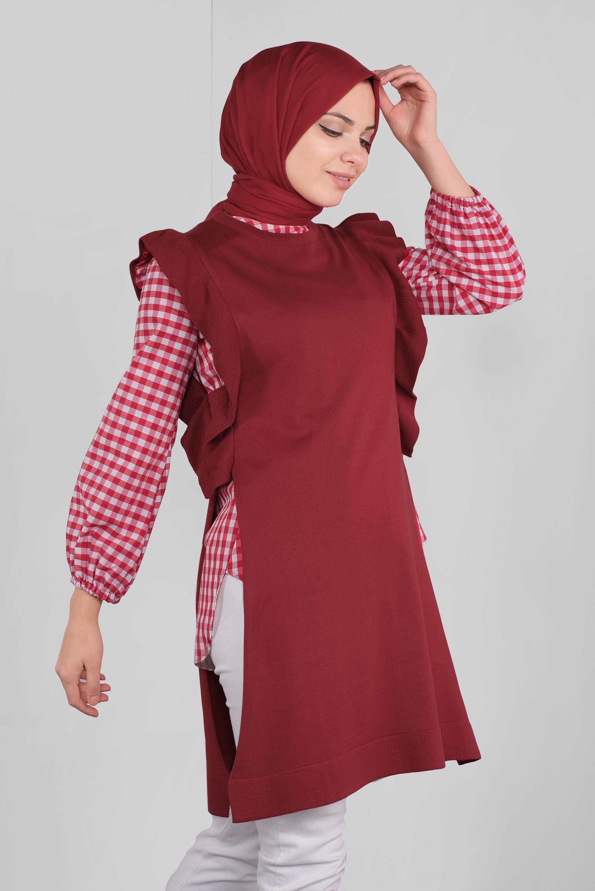 Vêtements hijab ROUGE PULL EN TRICOT 41039