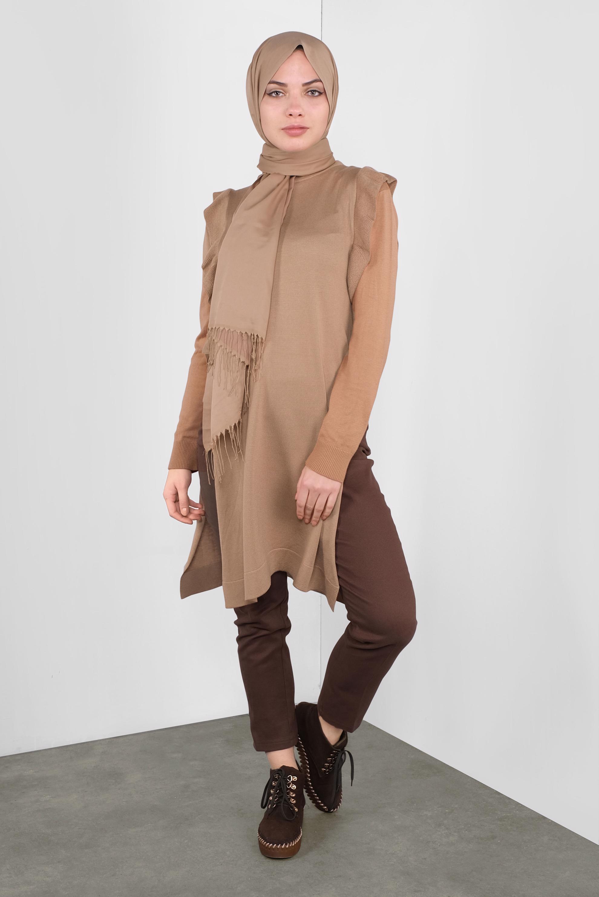 Vêtements hijab BRUN PULL EN TRICOT 41039