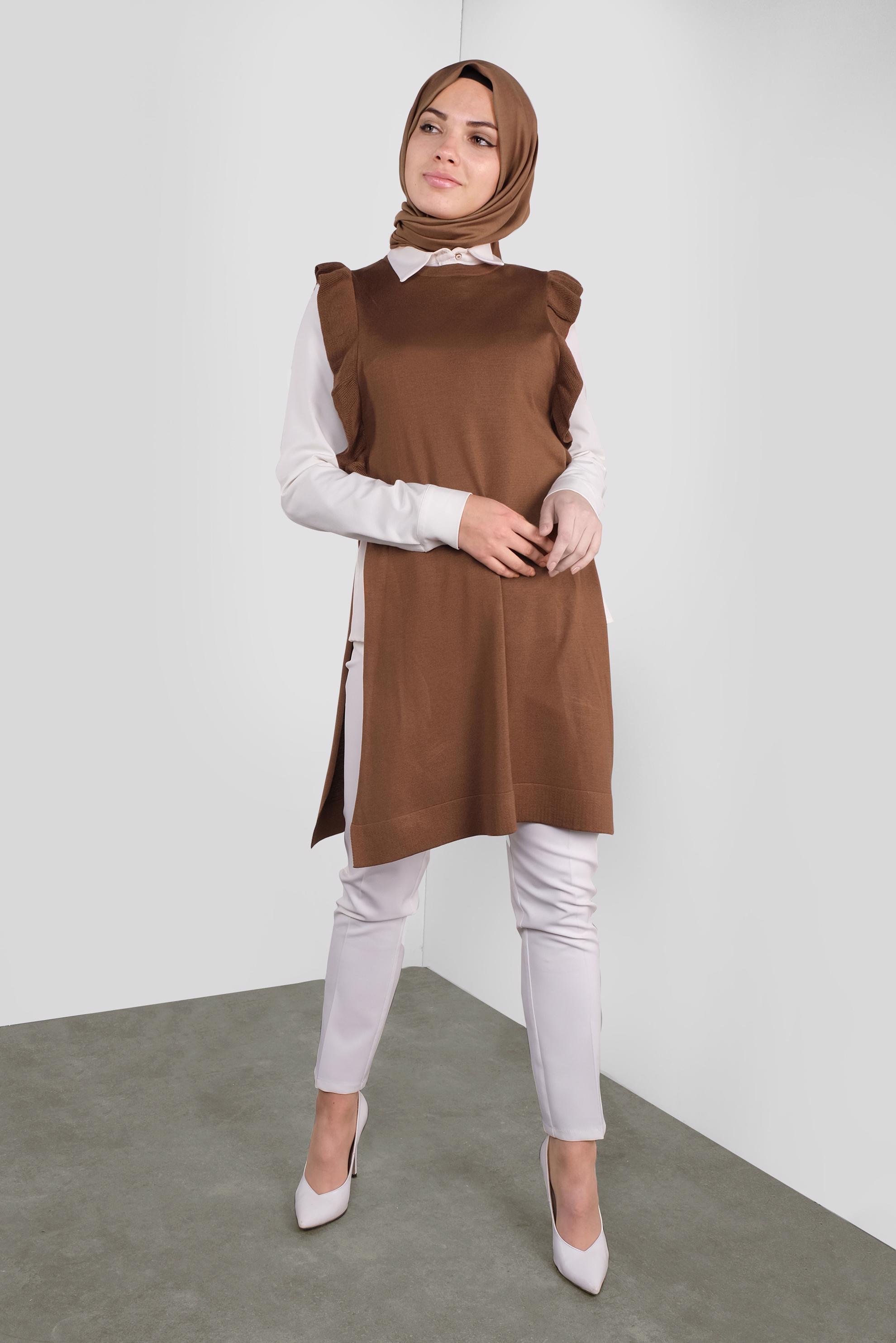 Tesettür giyim TABA TRİKO SÜVETER  41039 