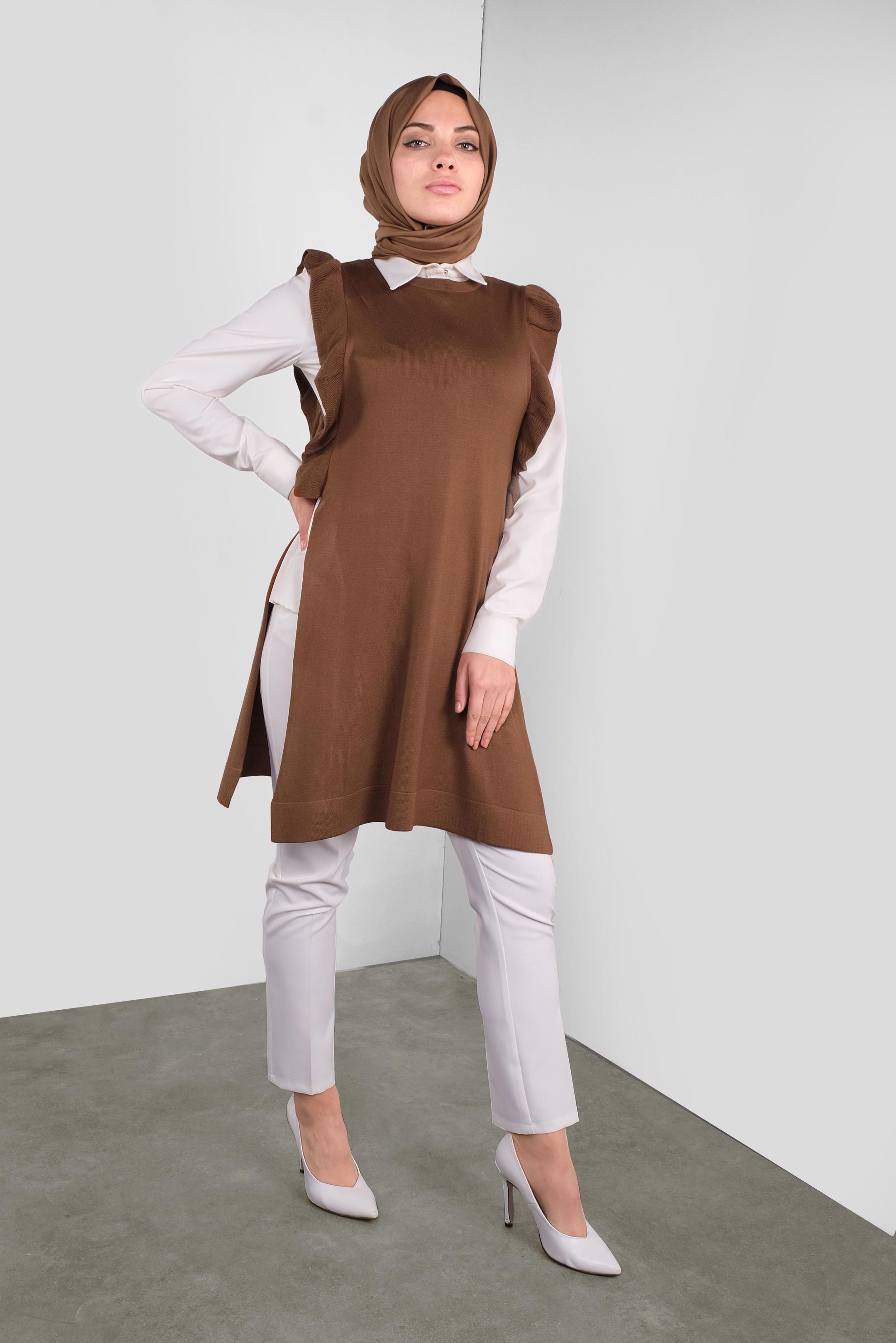 Tesettür giyim TABA TRİKO SÜVETER  41039 